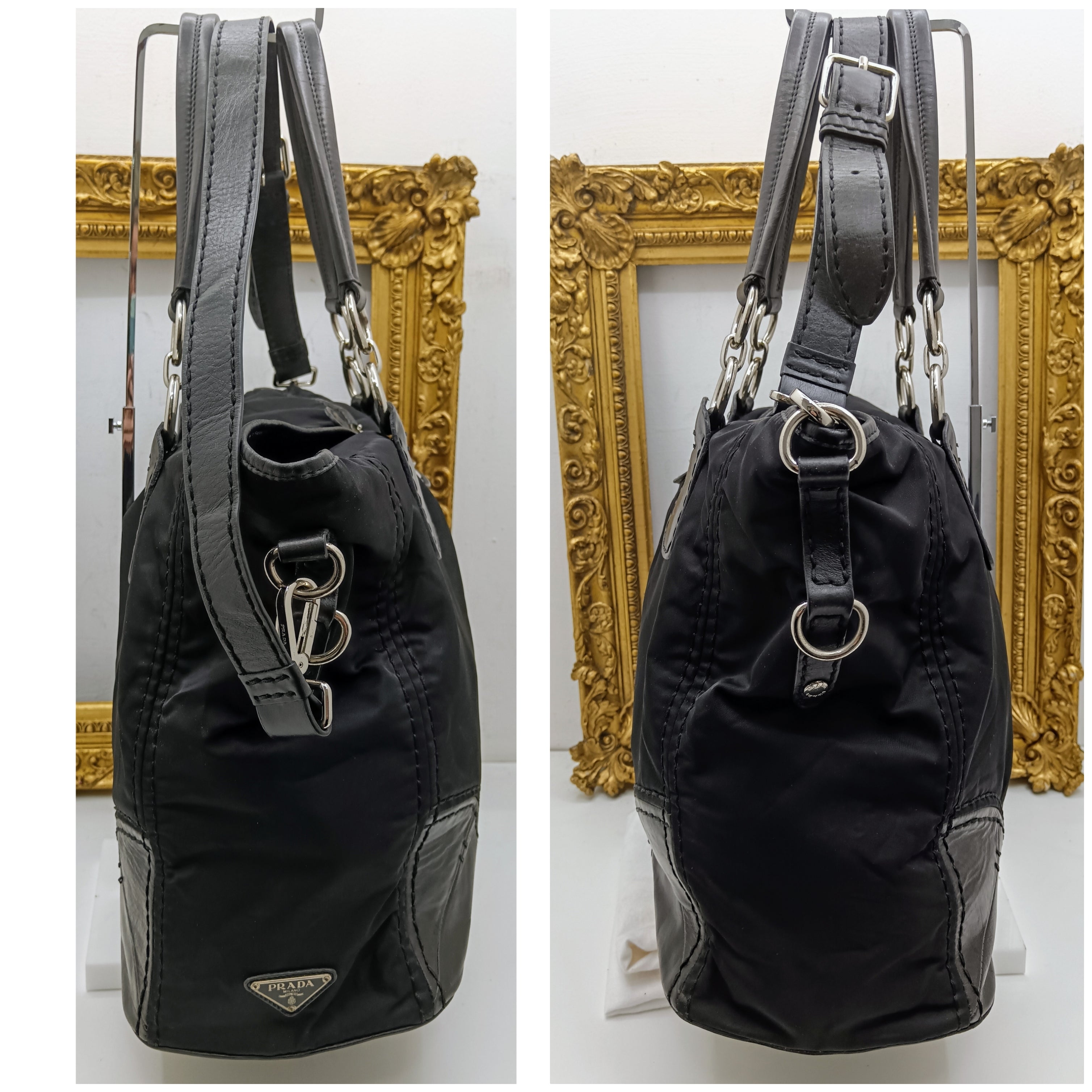 Prada - Shopper a Spalla o Tracolla Nylon e Pelle Chiusura a Scatto