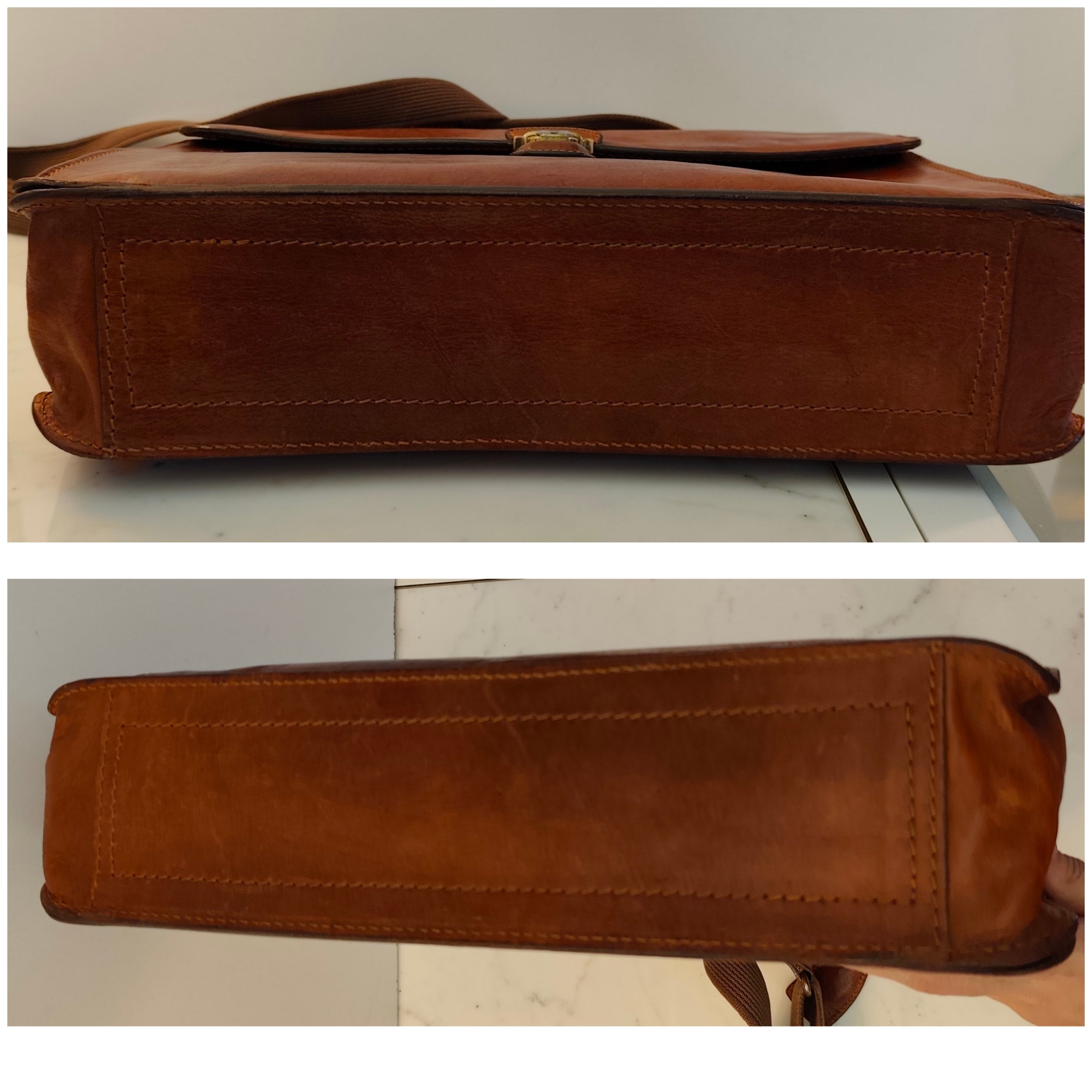 The Bridge – Cartella Story 1 Soffietto a Scatto in Pelle Vintage