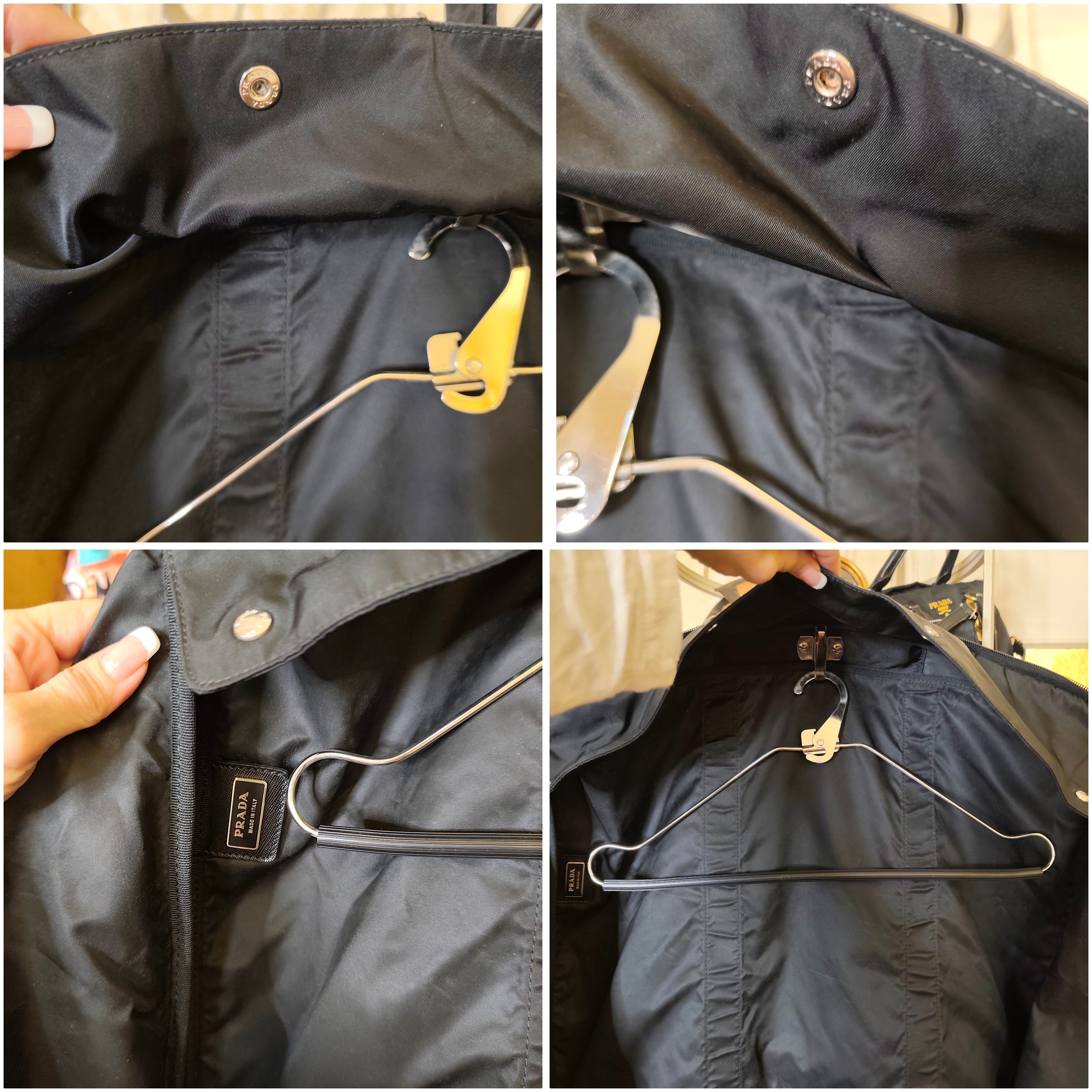 Prada - Borsone Porta Abiti da Viaggio in Re-Nylon e Pelle Saffiano Nera