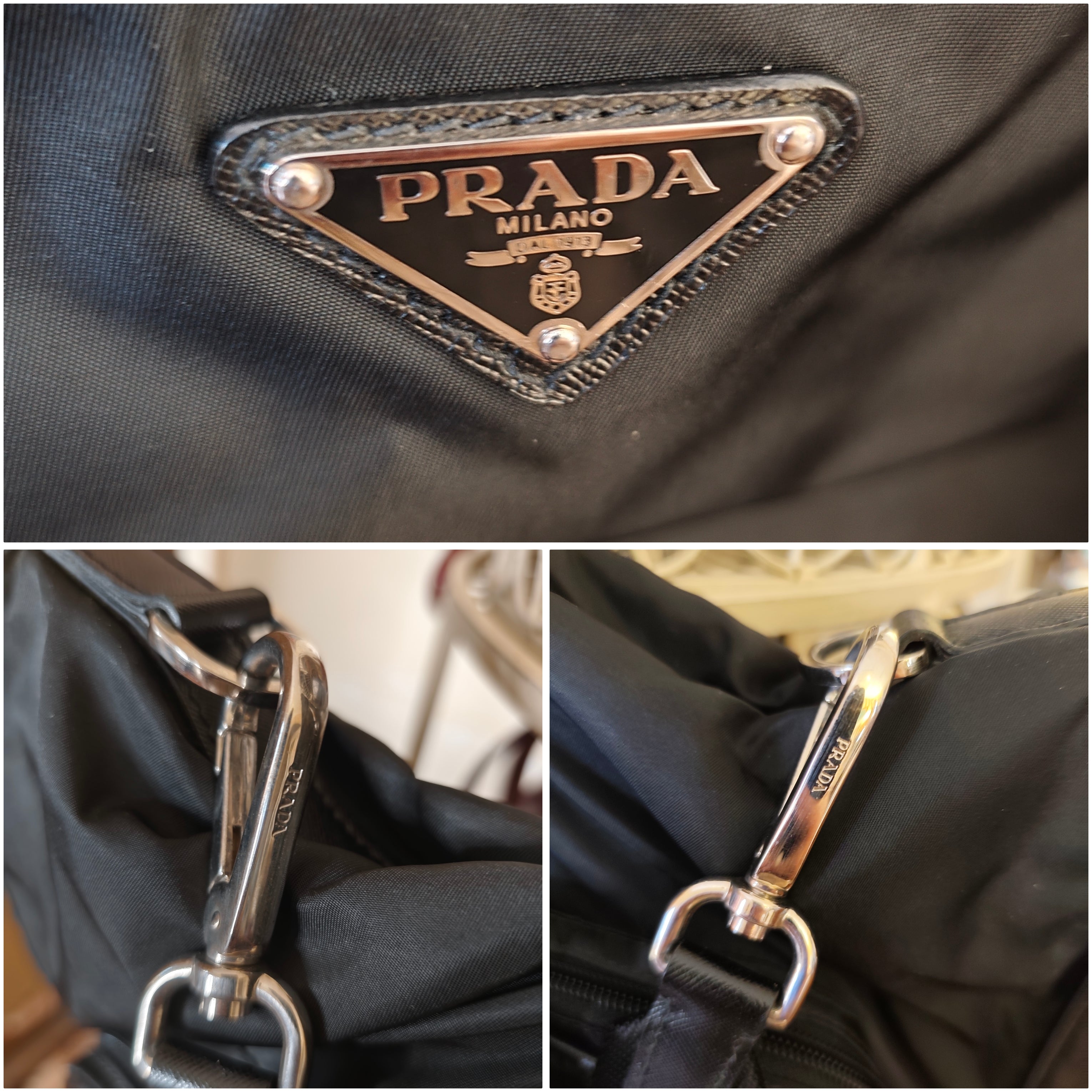 Prada - Borsone Porta Abiti da Viaggio in Re-Nylon e Pelle Saffiano Nera