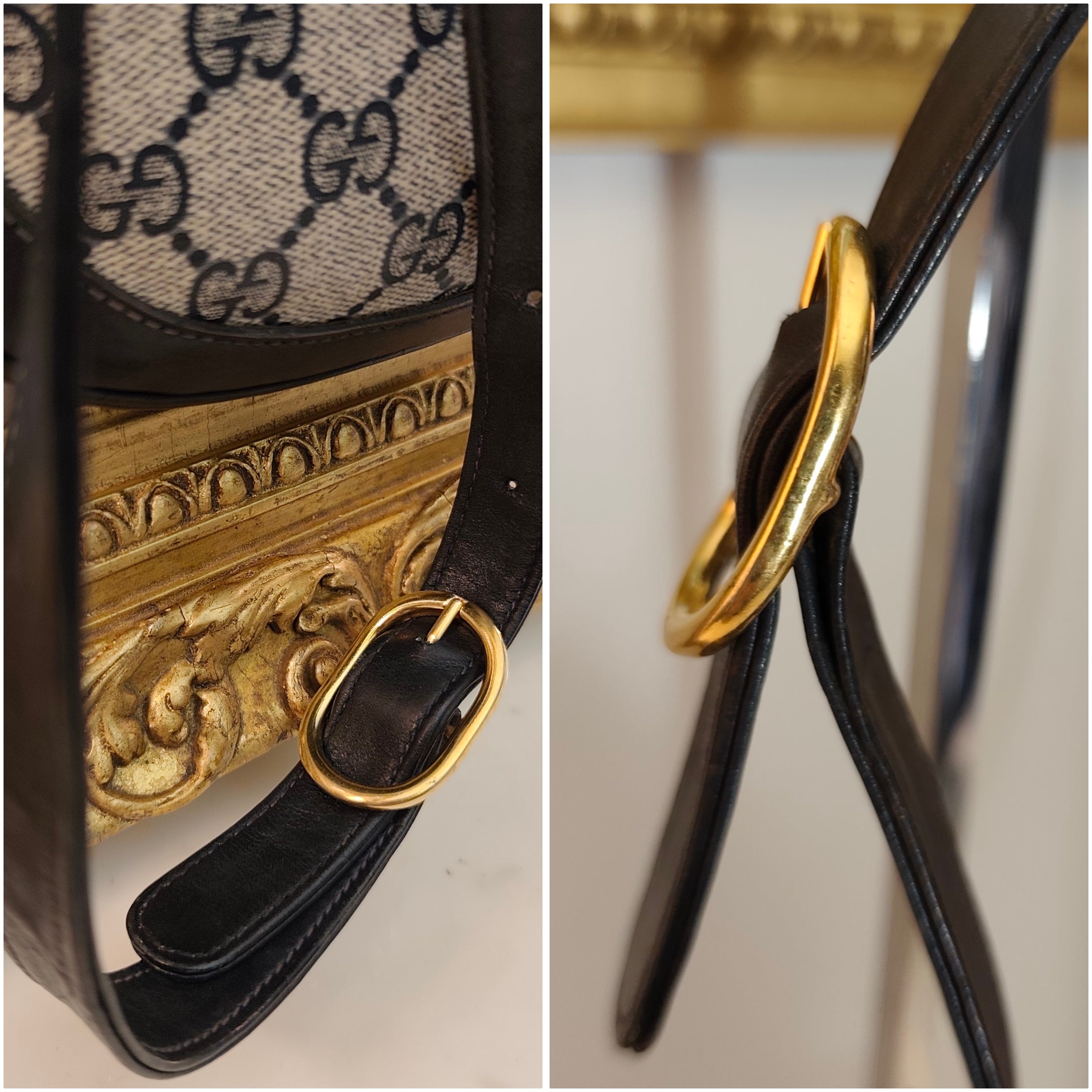 Gucci - Borsetta Tamburello a Tracolla “GG” Blu Vintage