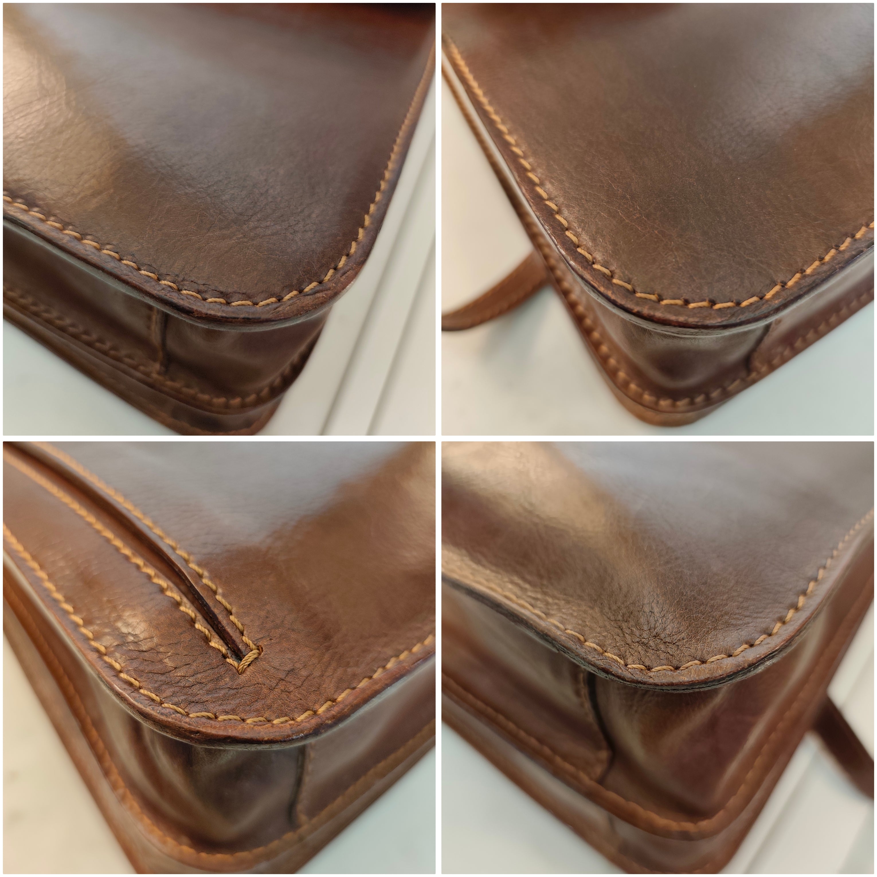 The Bridge Cartella Due Soffietti in Pelle Marrone Linea Story