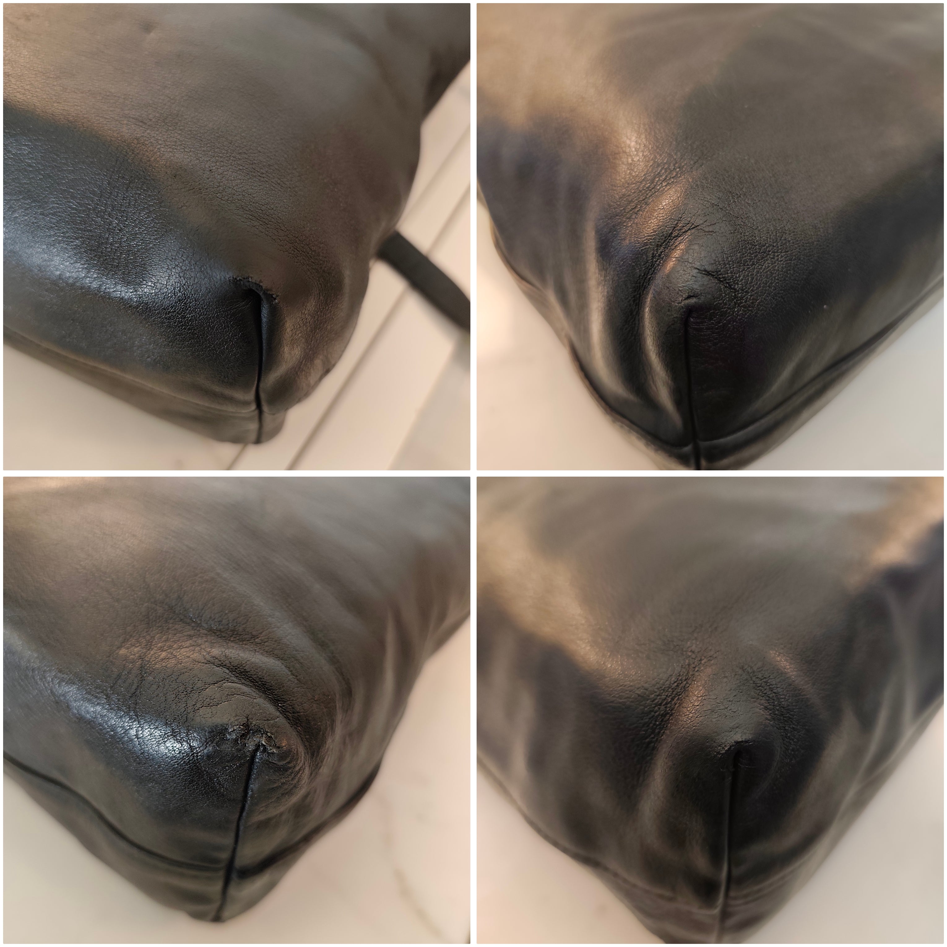 Prada - Shopper Tote Bag in Pelle Spazzolata Nera