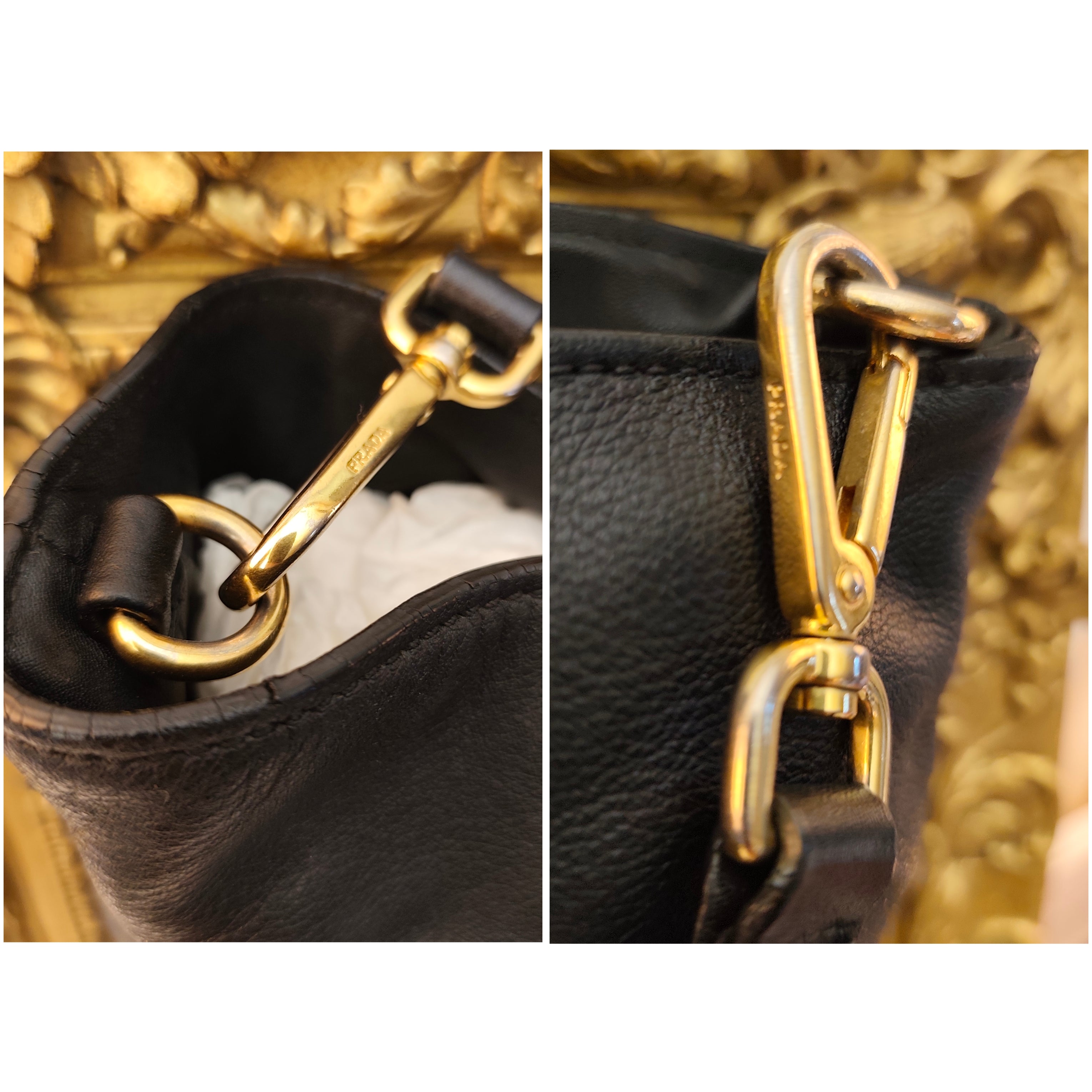 Prada - Shopper Tote Bag in Pelle Spazzolata Nera