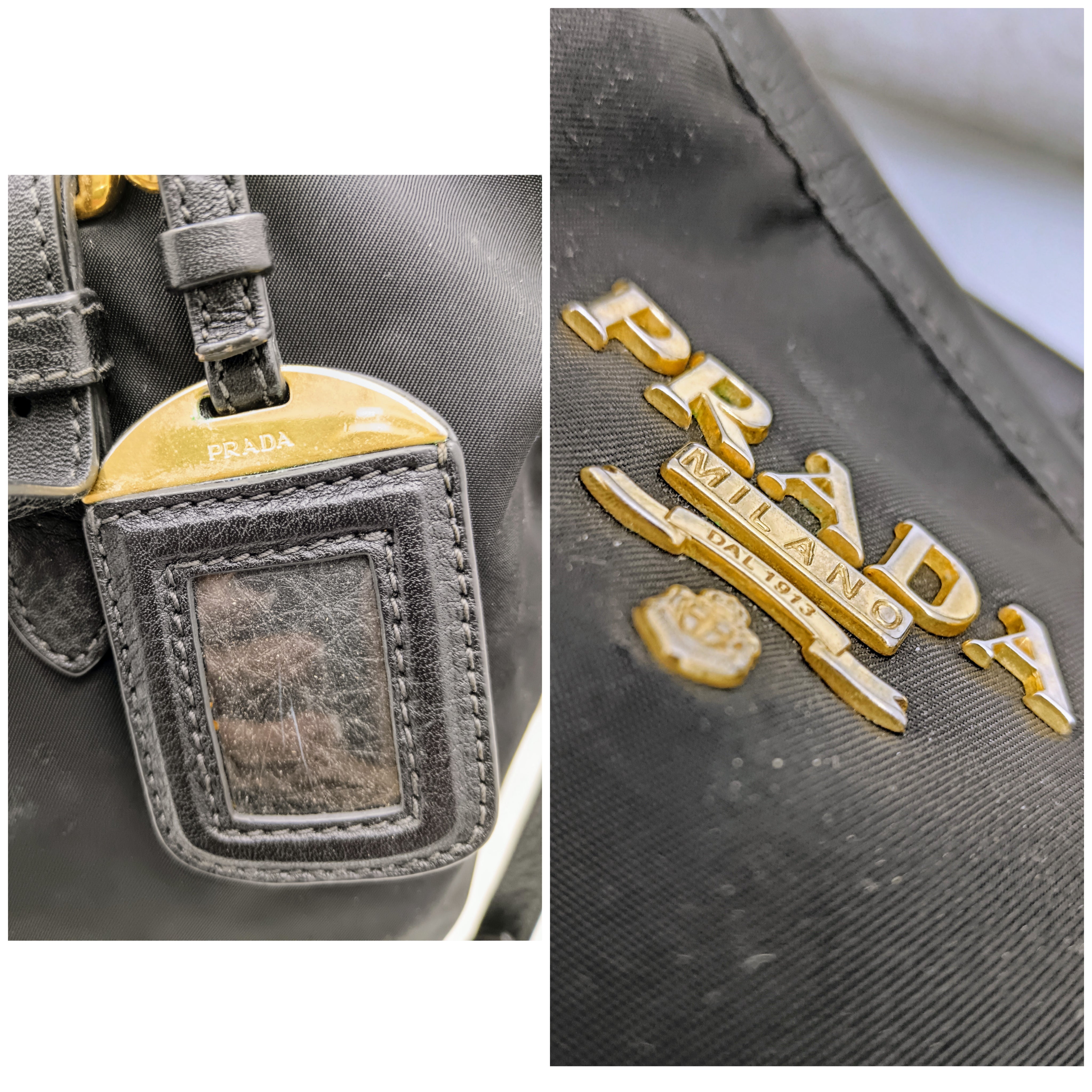 PRADA – Shopper a spalla Re-Nylon e Pelle Nera Doppi Manici con tracolla
