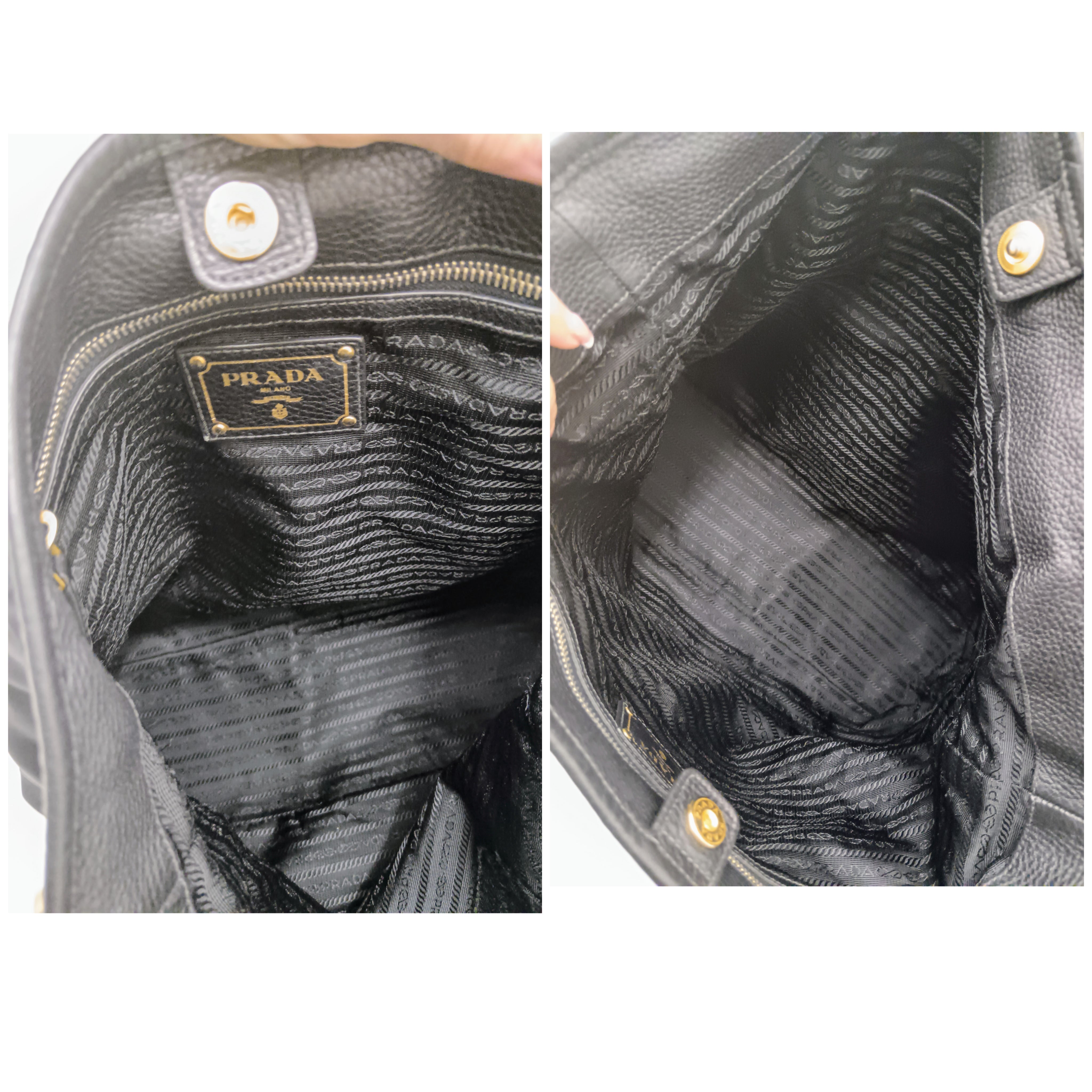 PRADA – Shopper a spalla Re-Nylon e Pelle Nera Doppi Manici con tracolla