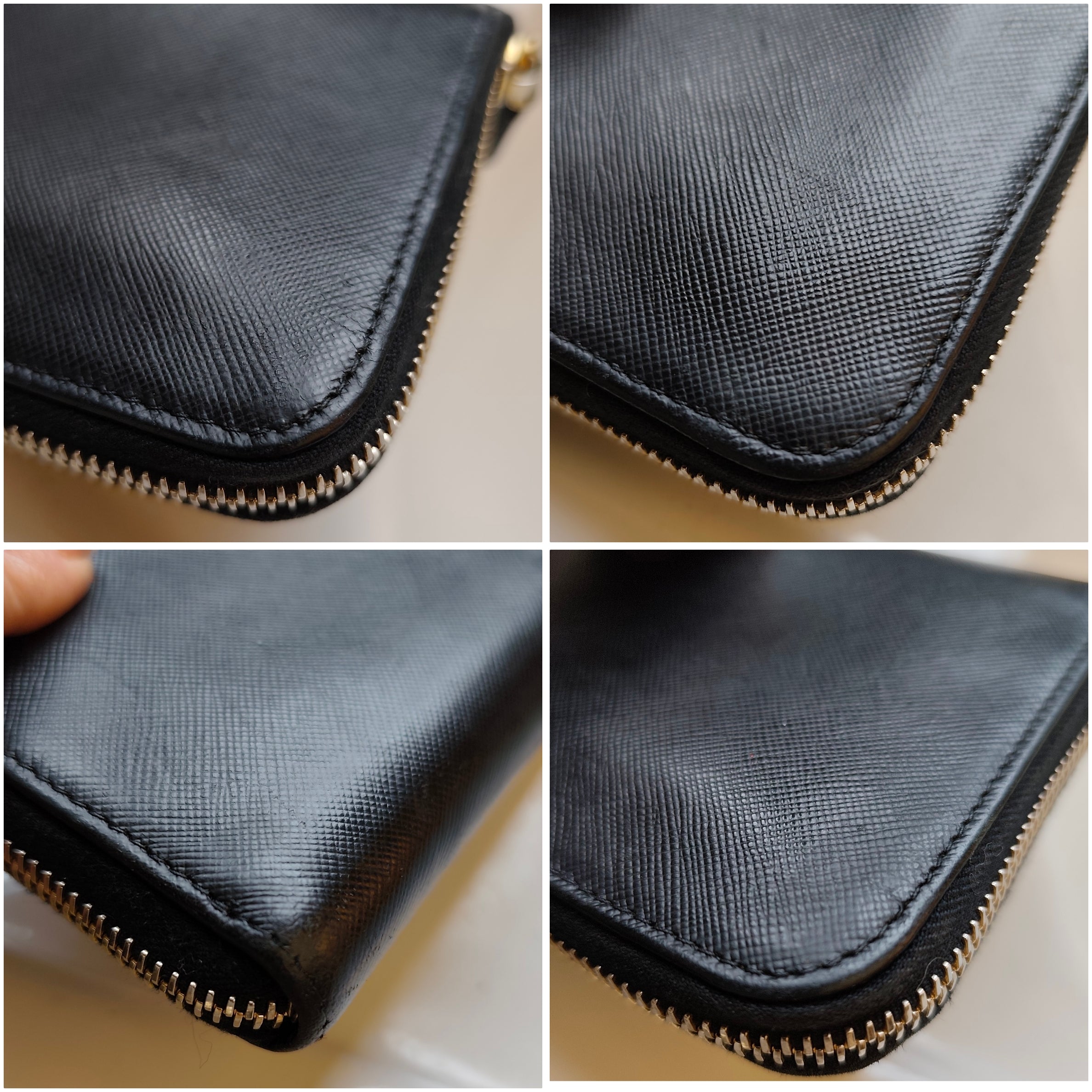 Prada - Portafoglio Continental Zip All-round in Pelle Saffiano Nero