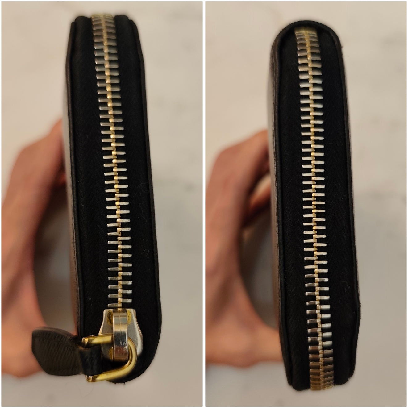 Prada - Portafoglio Continental Zip All-round in Pelle Saffiano Nero