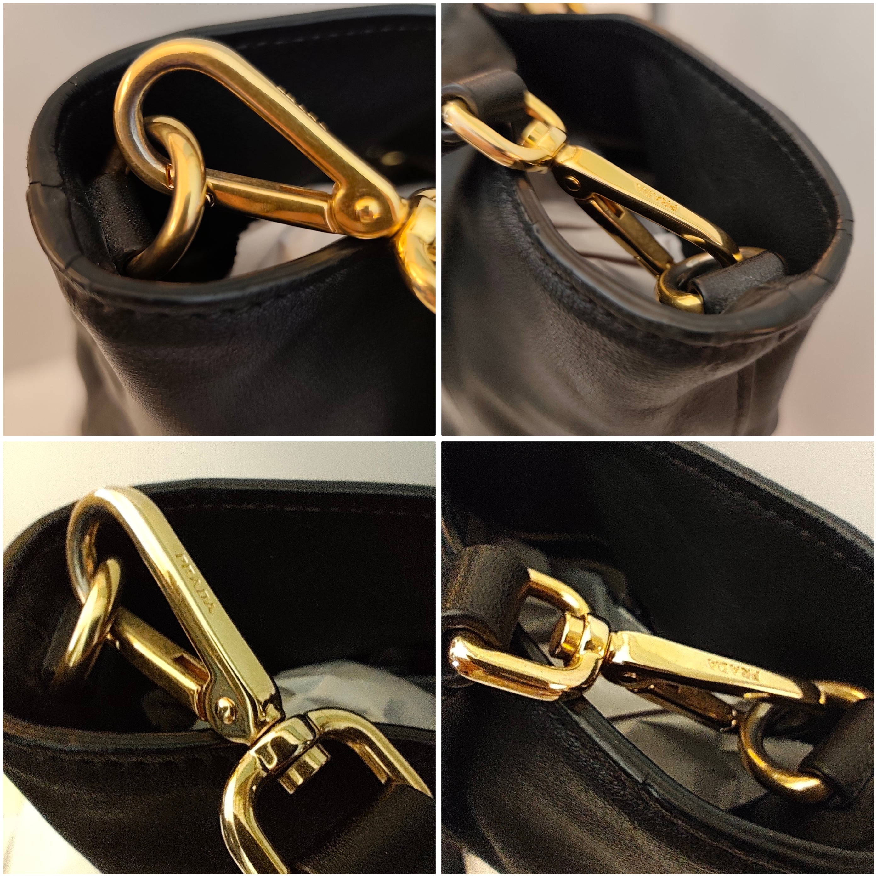 Prada - Shopper Tote Bag in Pelle Spazzolata Nera