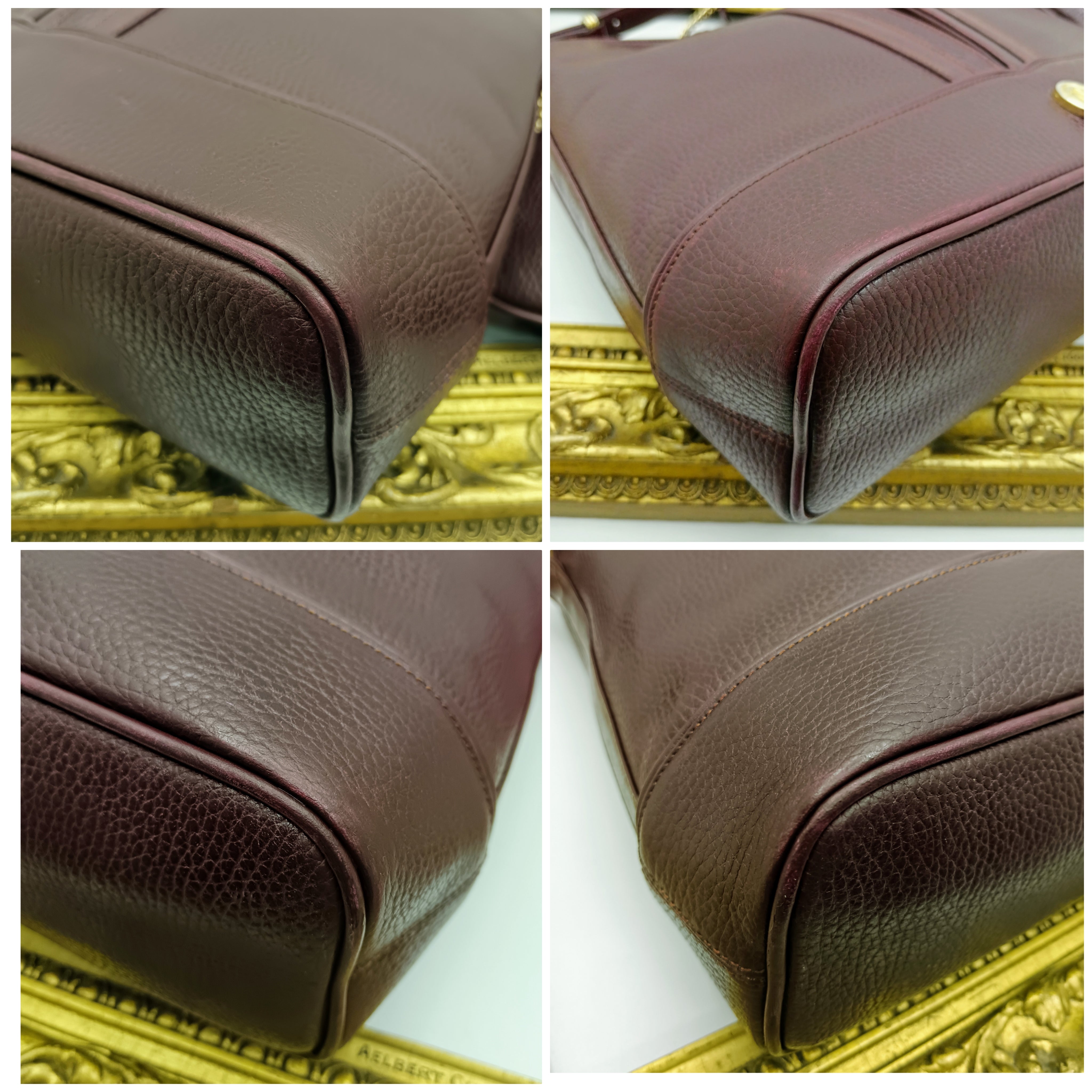 Cartier – Secchiello Ovale in Pelle Bordeaux Vintage