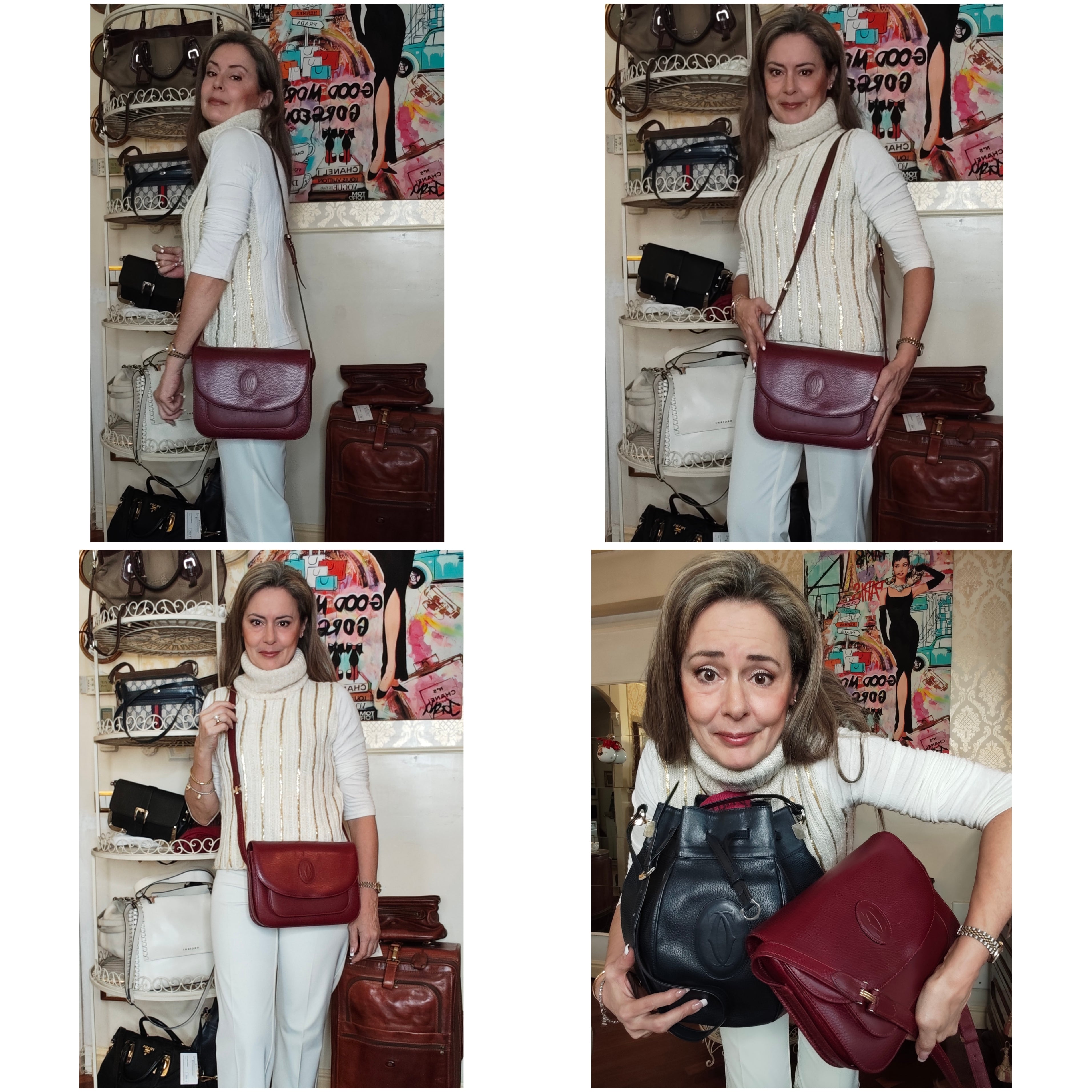 Cartier - Camera Bag Borsa Postina Tracolla 3 Soffietti Pelle Vintage