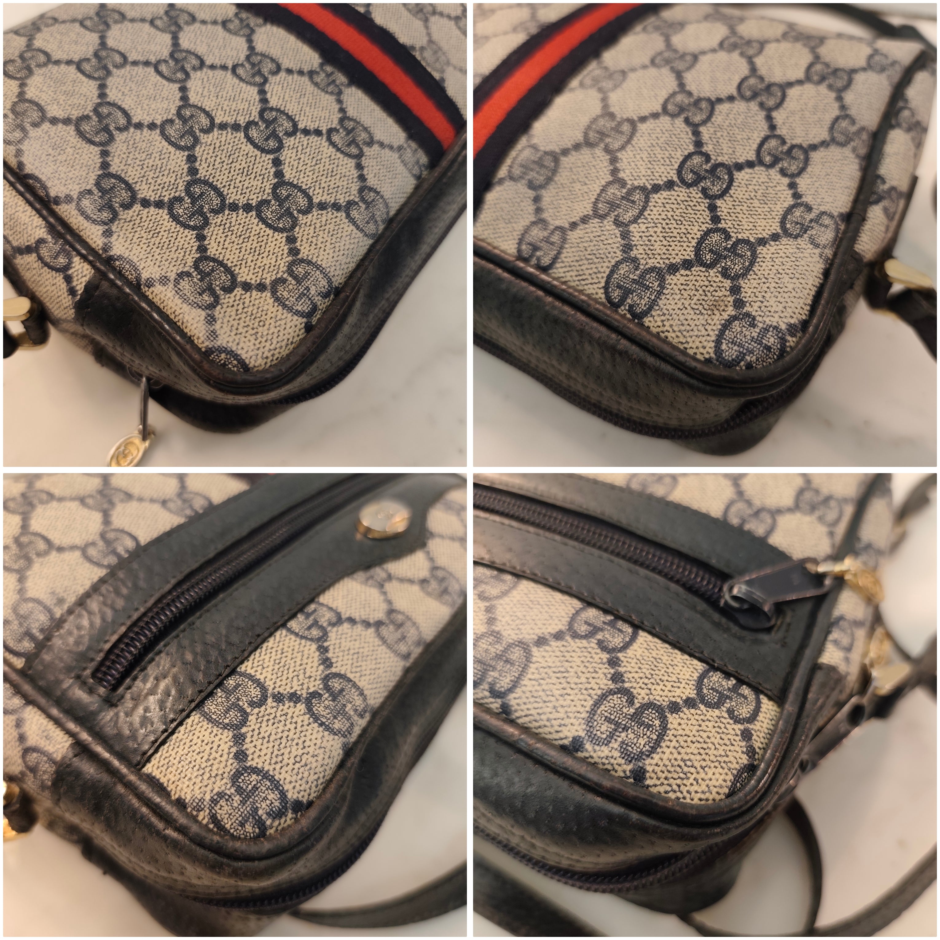 Gucci - Ophidia Camera Bag Postina a Tracolla “GG” Supreme Blu Vintage