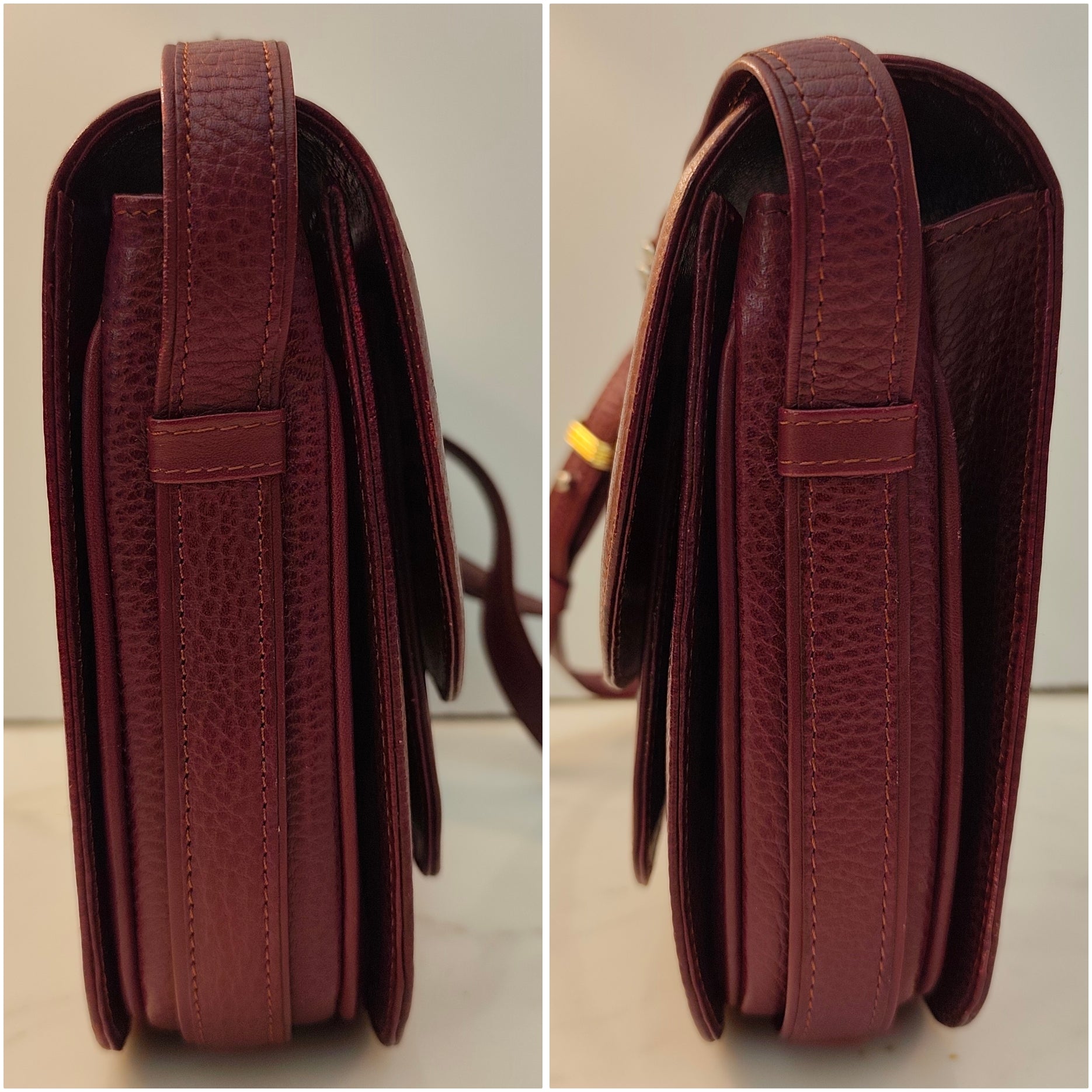 Cartier - Camera Bag Borsa Postina Tracolla 3 Soffietti Pelle Vintage