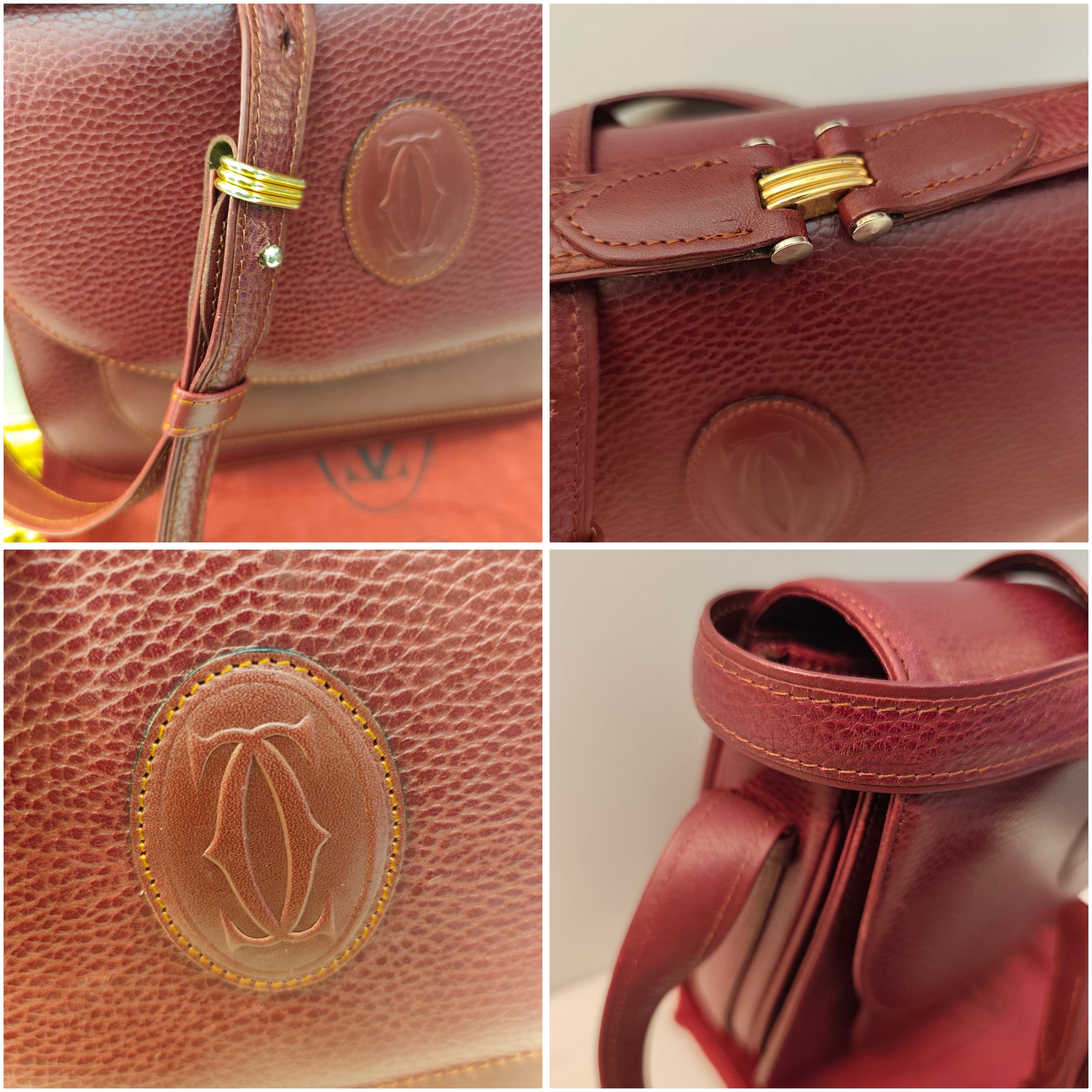 Cartier - Camera Bag Borsa Postina Tracolla 3 Soffietti Pelle Vintage