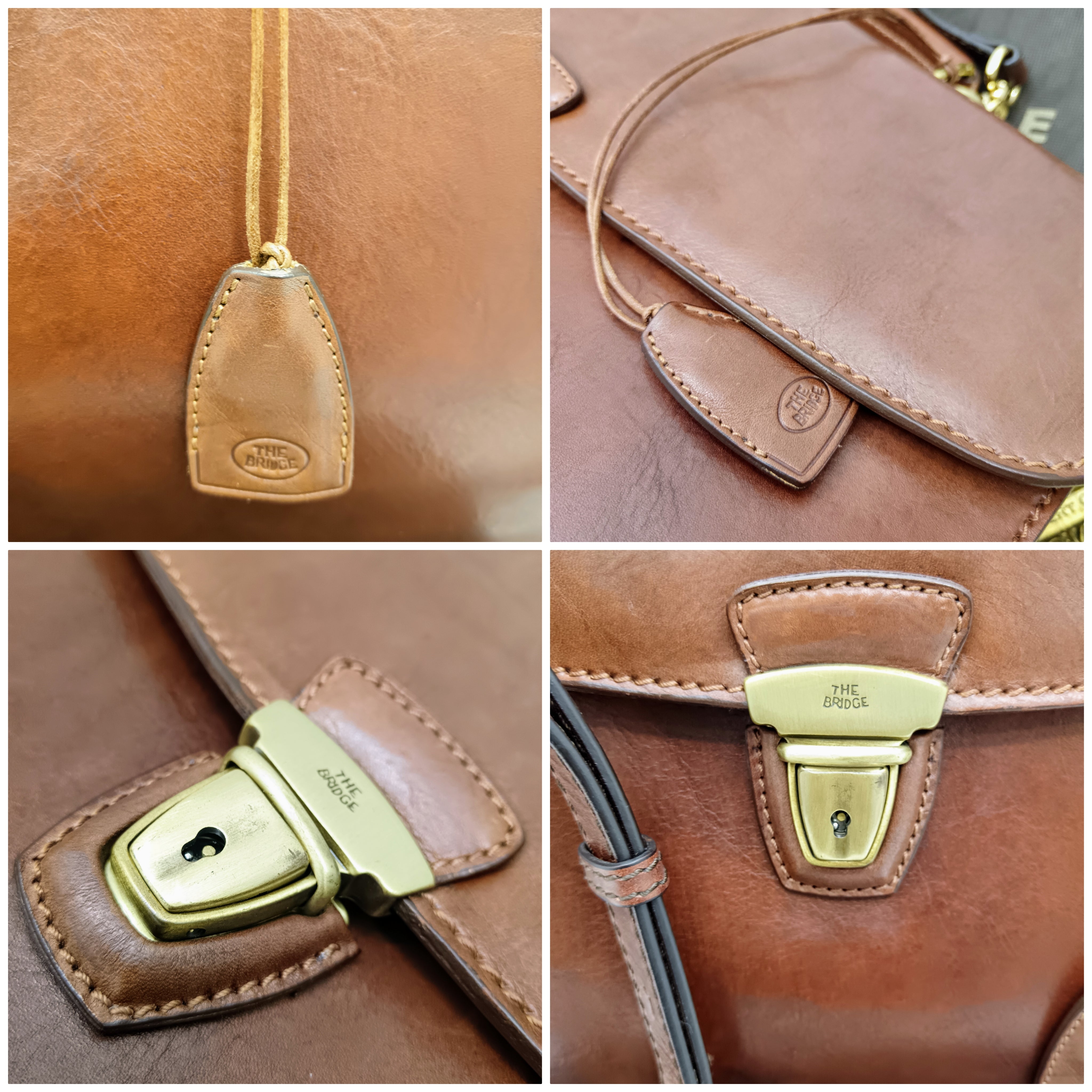 The Bridge – Cartella/Borsa Lavoro pelle marrone due soffietti con tracolla