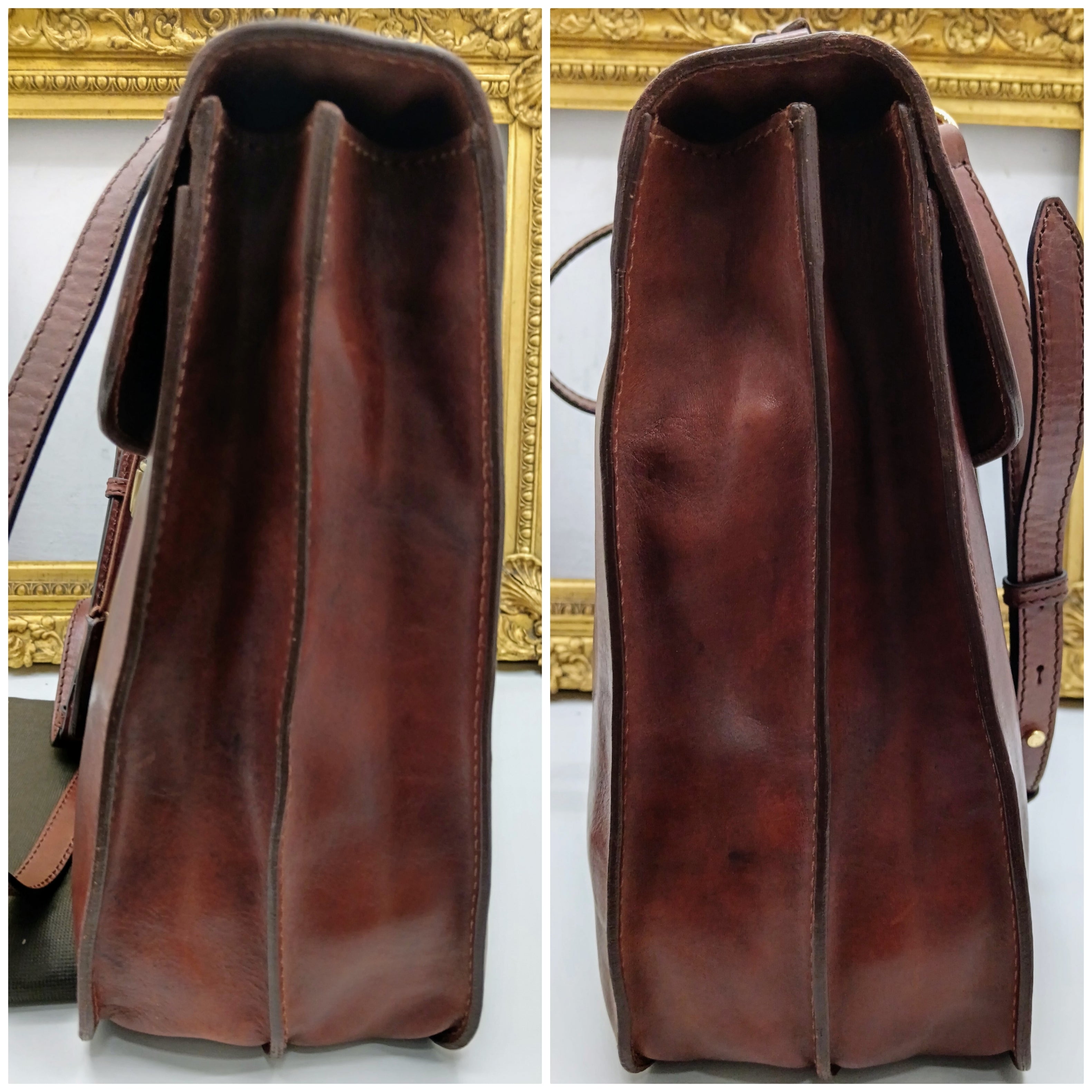 The Bridge – Cartella/Borsa Lavoro pelle marrone due soffietti con tracolla