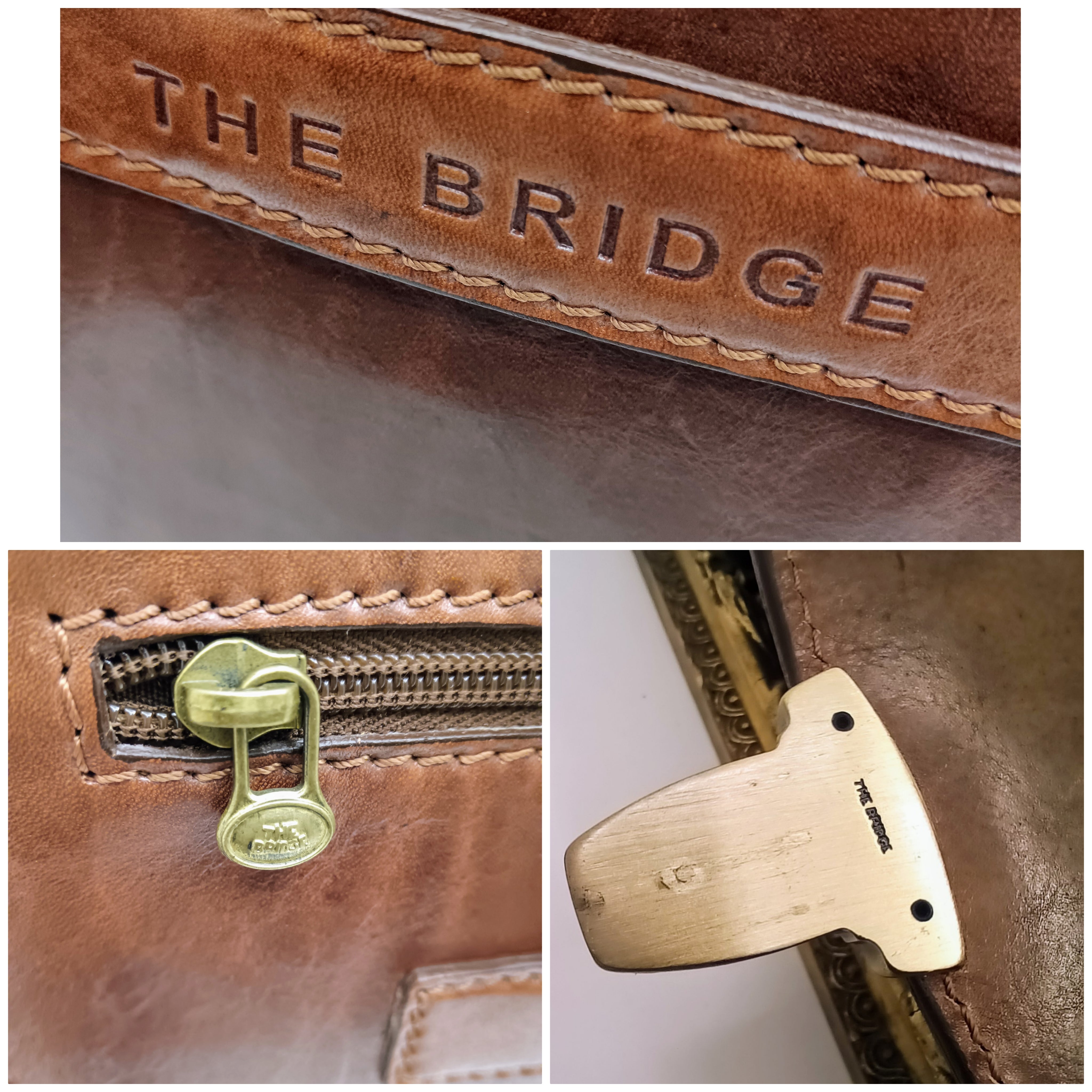 The Bridge – Cartella/Borsa Lavoro pelle marrone due soffietti con tracolla