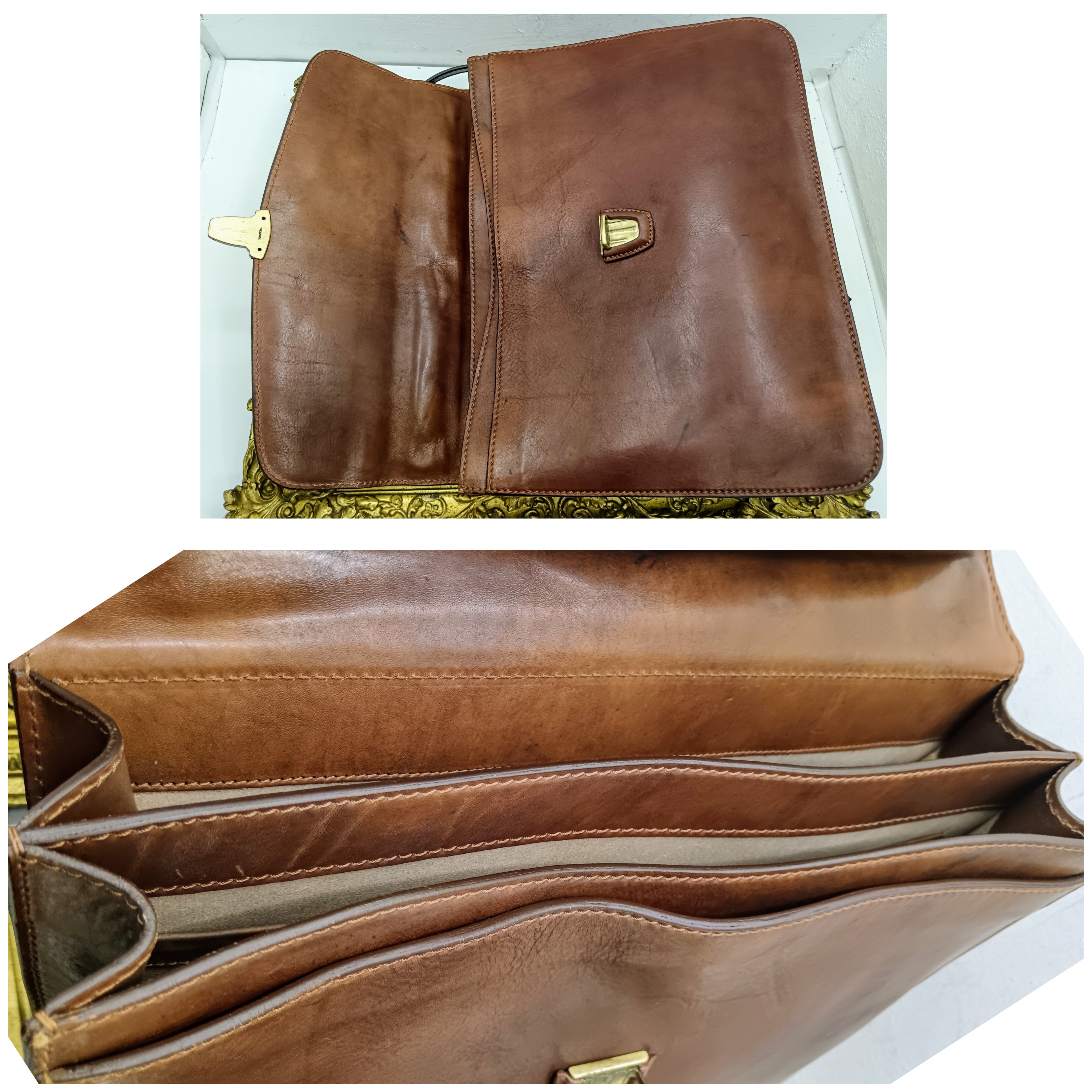 The Bridge – Cartella/Borsa Lavoro pelle marrone due soffietti con tracolla