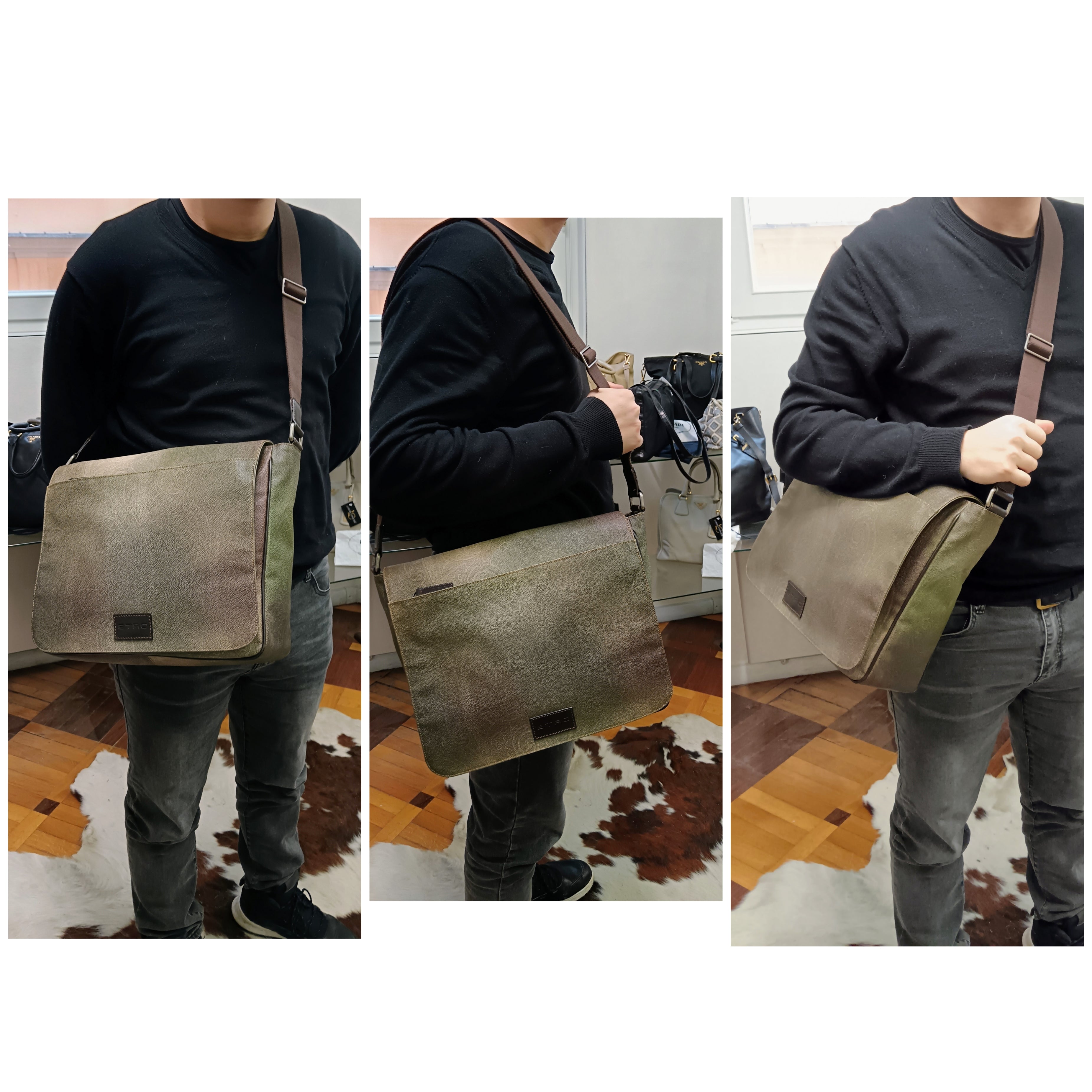 Etro - Cartella Messenger Postina a Tracolla in Paisley Jacquard Nuova