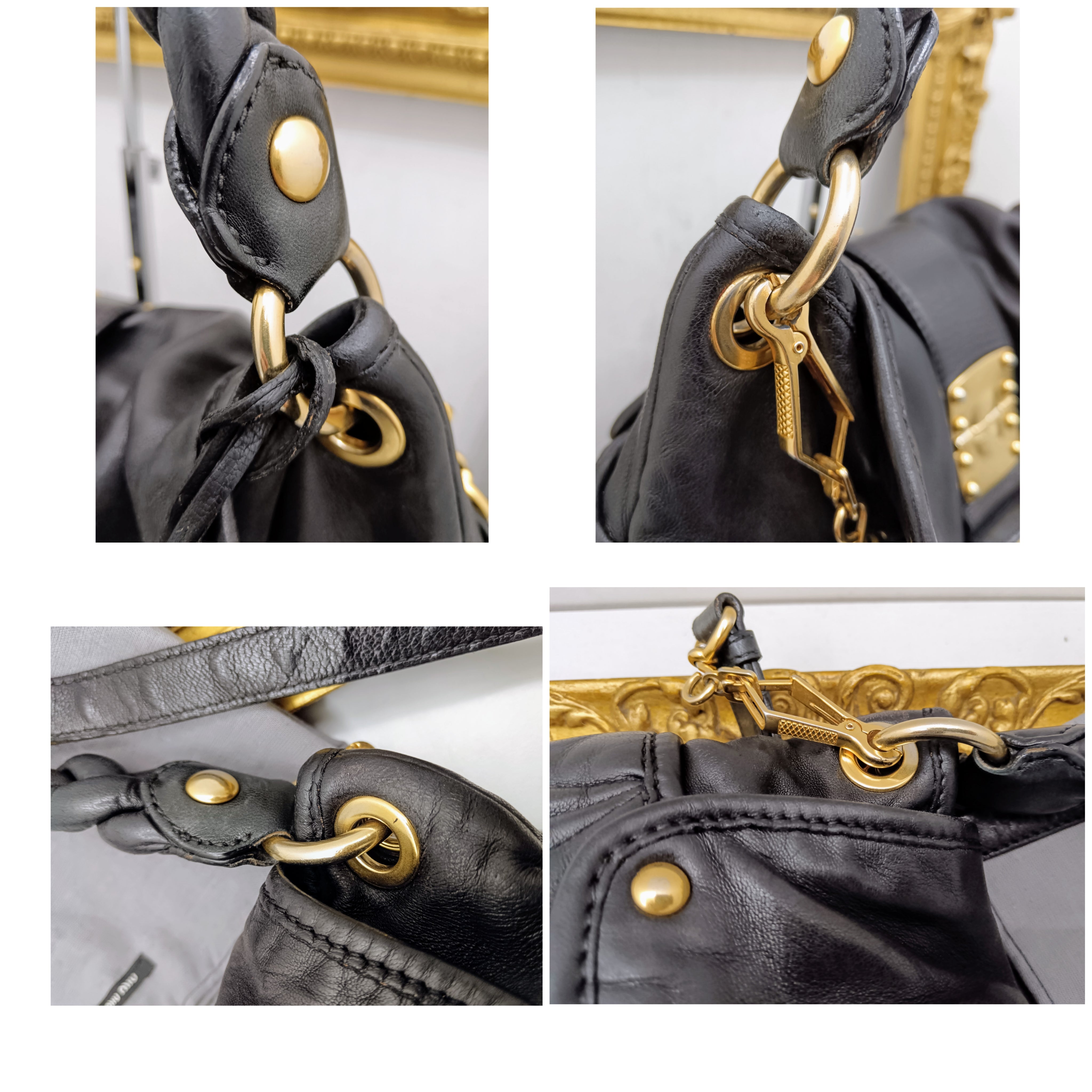 Miu Miu – Coffer Bag Hobo Pelle matelassé nera con tracolla