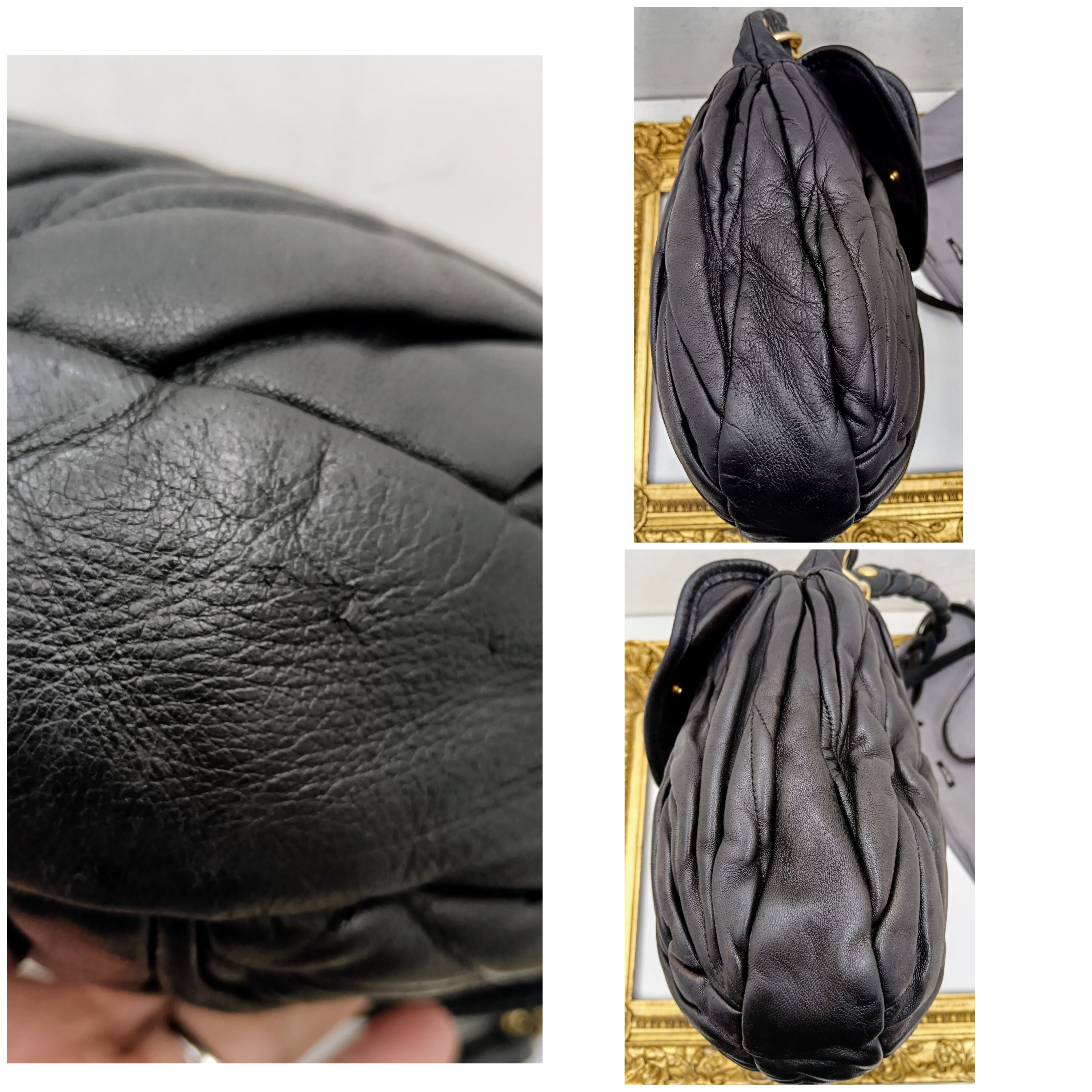 Miu Miu – Coffer Bag Hobo Pelle matelassé nera con tracolla