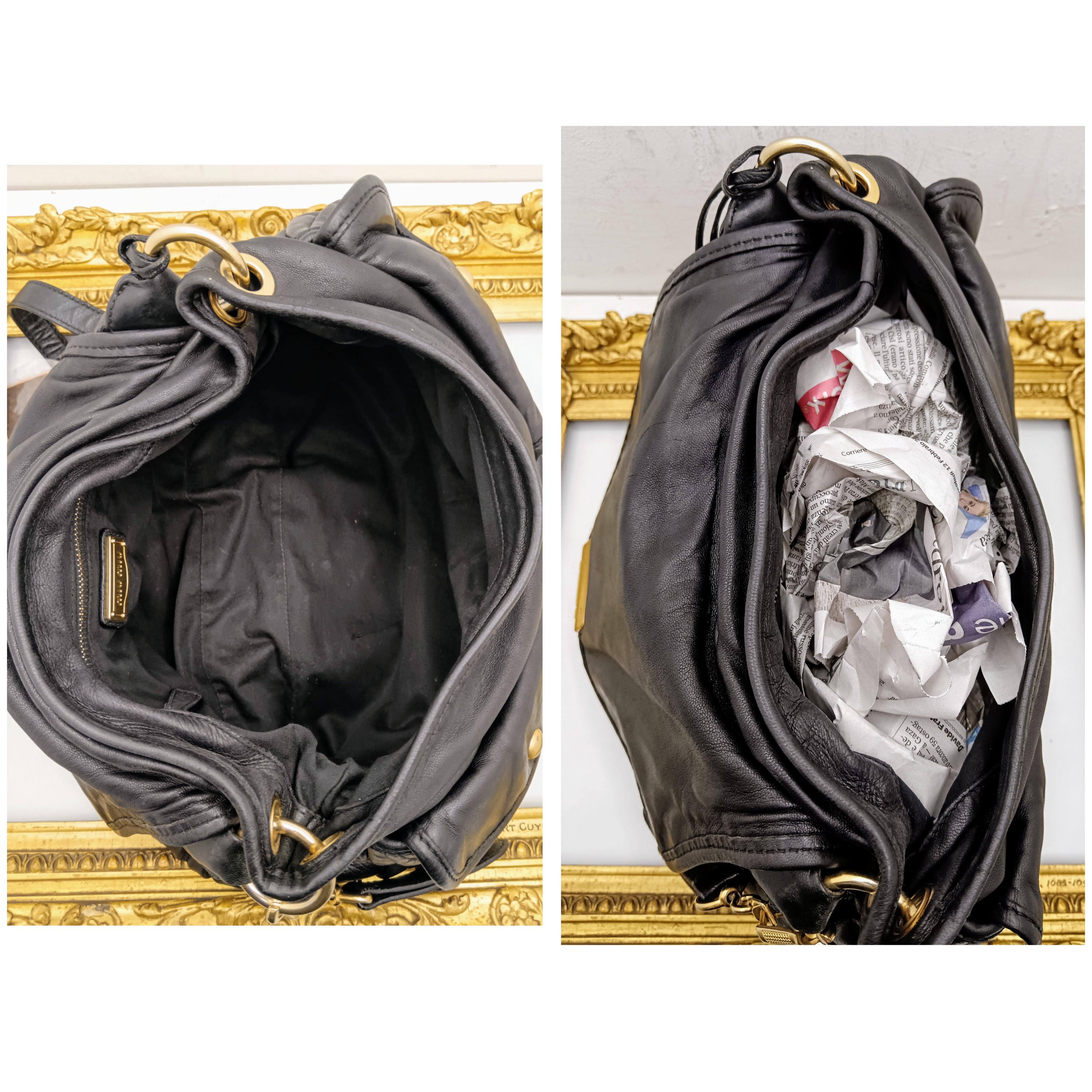Miu Miu – Coffer Bag Hobo Pelle matelassé nera con tracolla