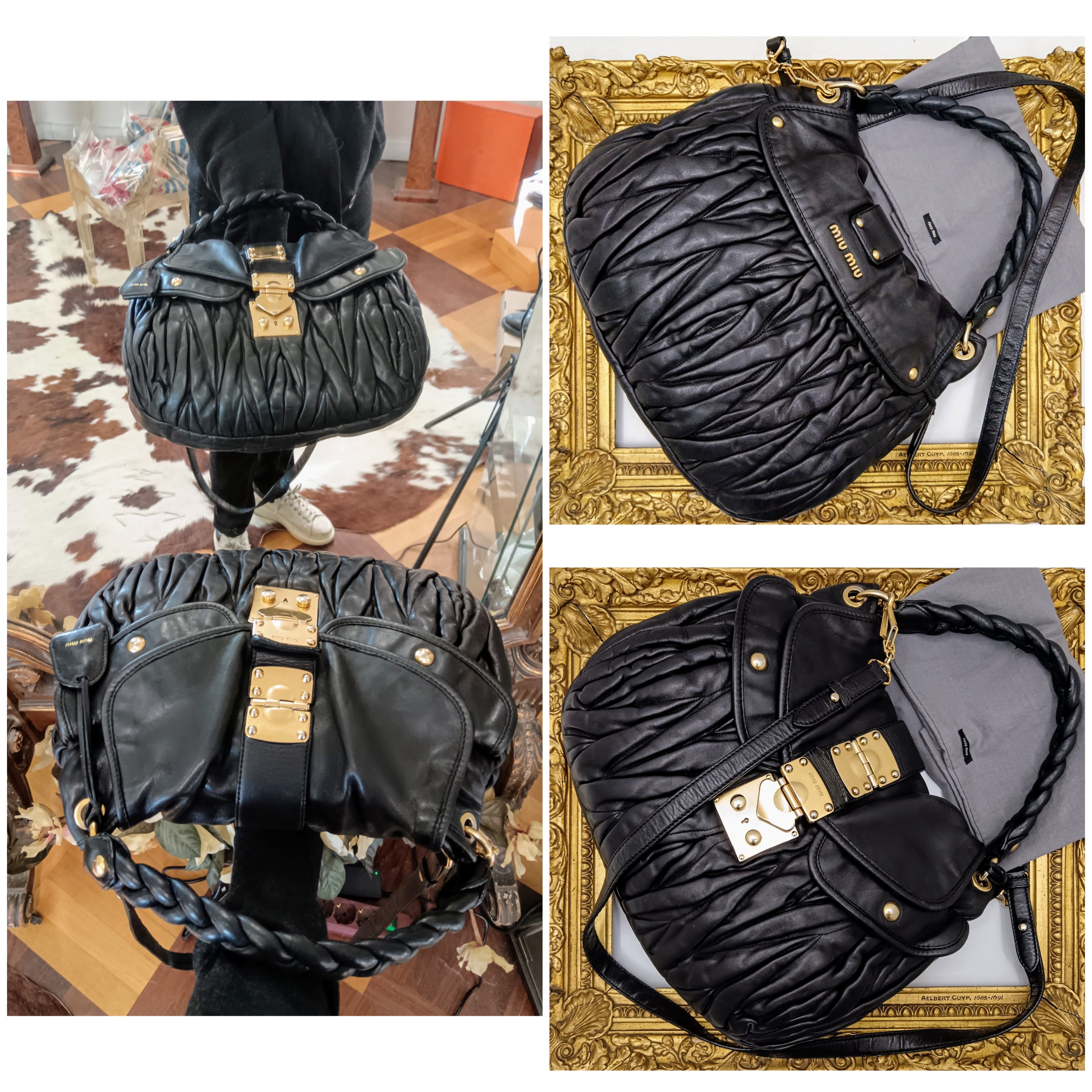 Miu Miu – Coffer Bag Hobo Pelle matelassé nera con tracolla