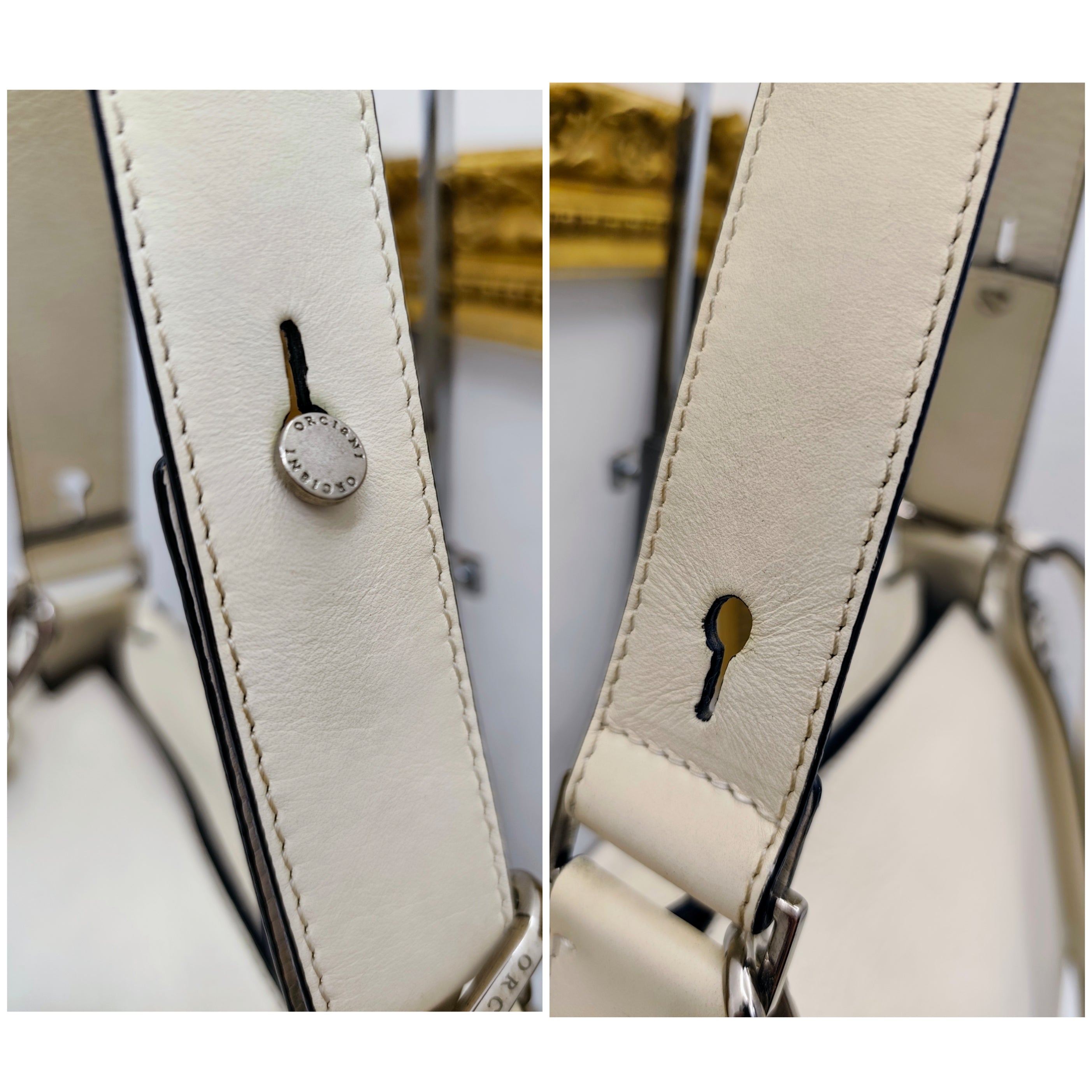 Orciani – Sveva Liberty Mesh Media Pelle Bianco Latte