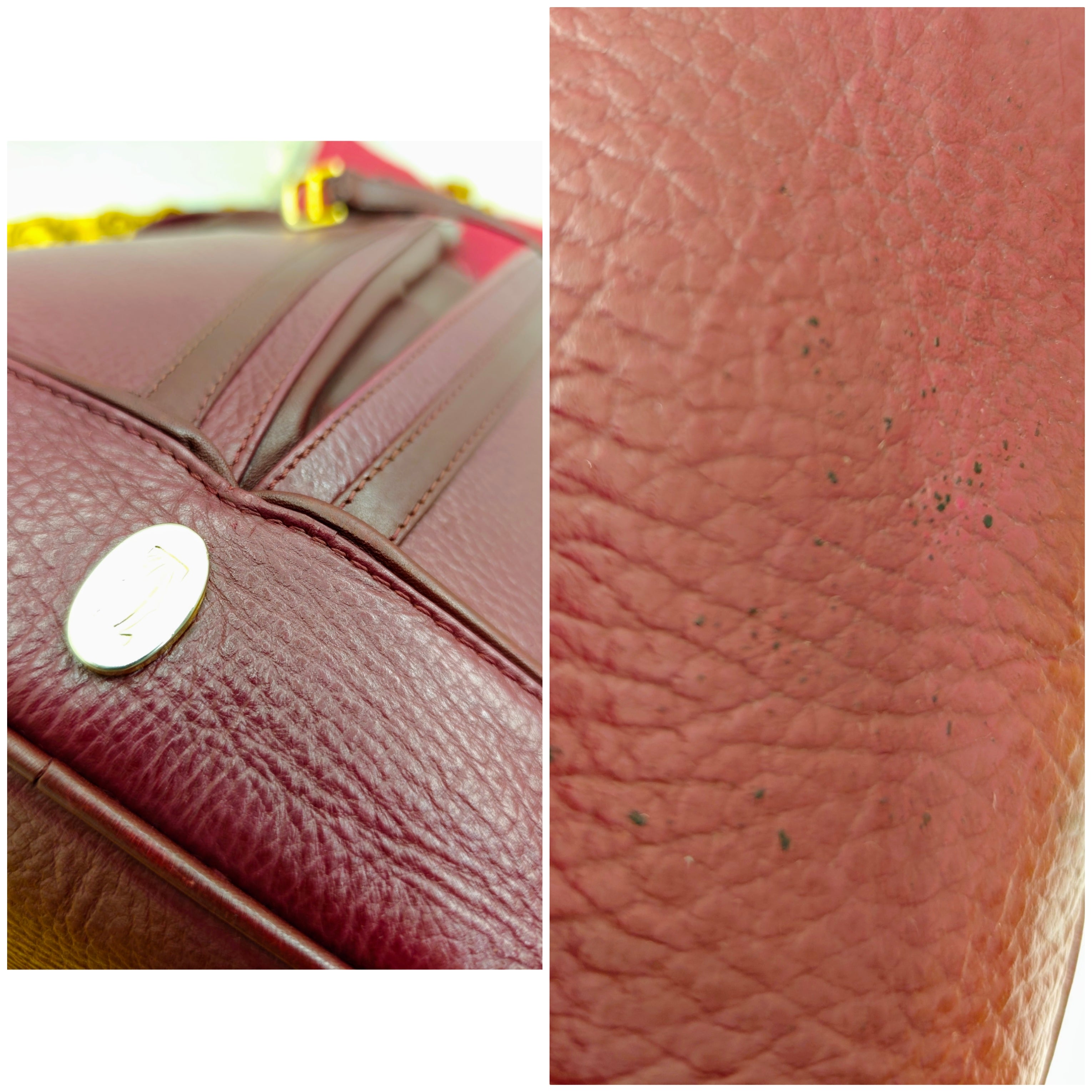 Cartier – Secchiello ovale in pelle bordeaux vintage