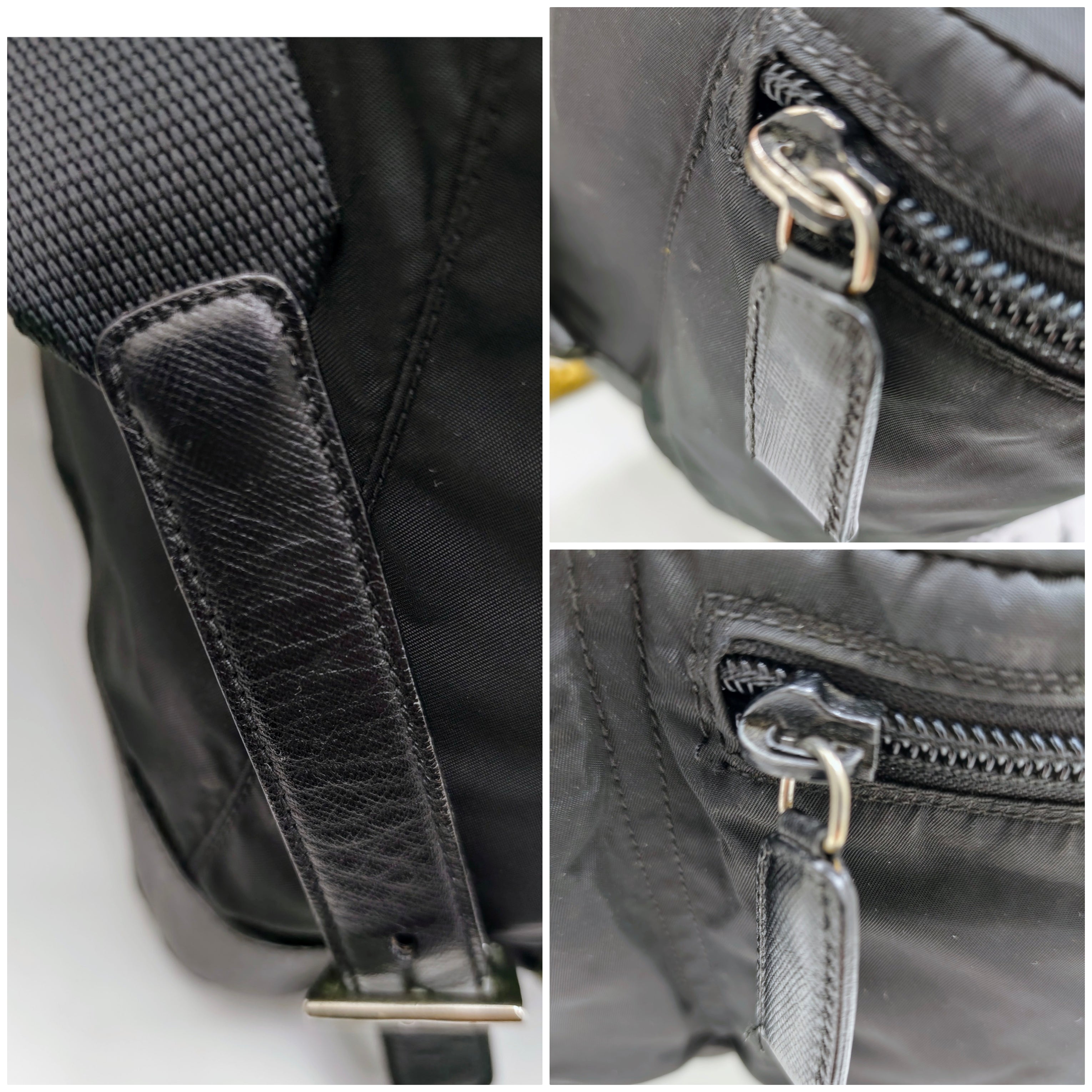 Prada – Zaino Grande in Nylon e Pelle Saffiano Nero Semirigido