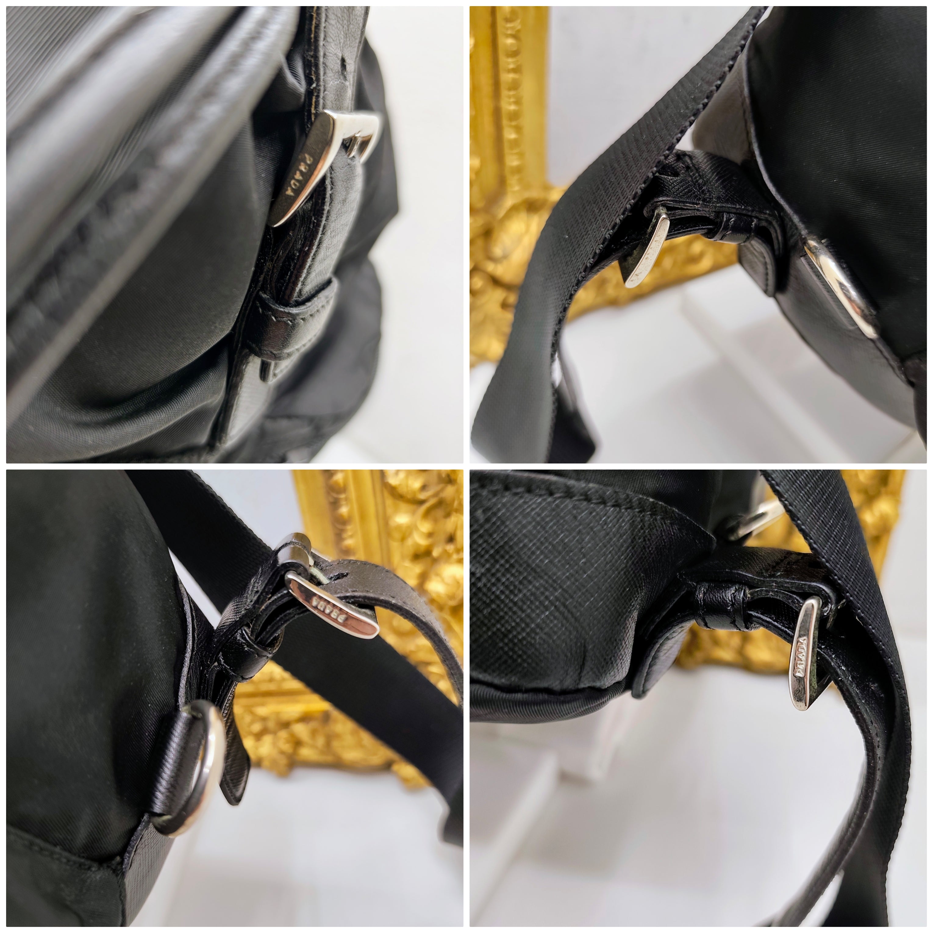 Prada – Zaino Grande in Nylon e Pelle Saffiano Nero Semirigido