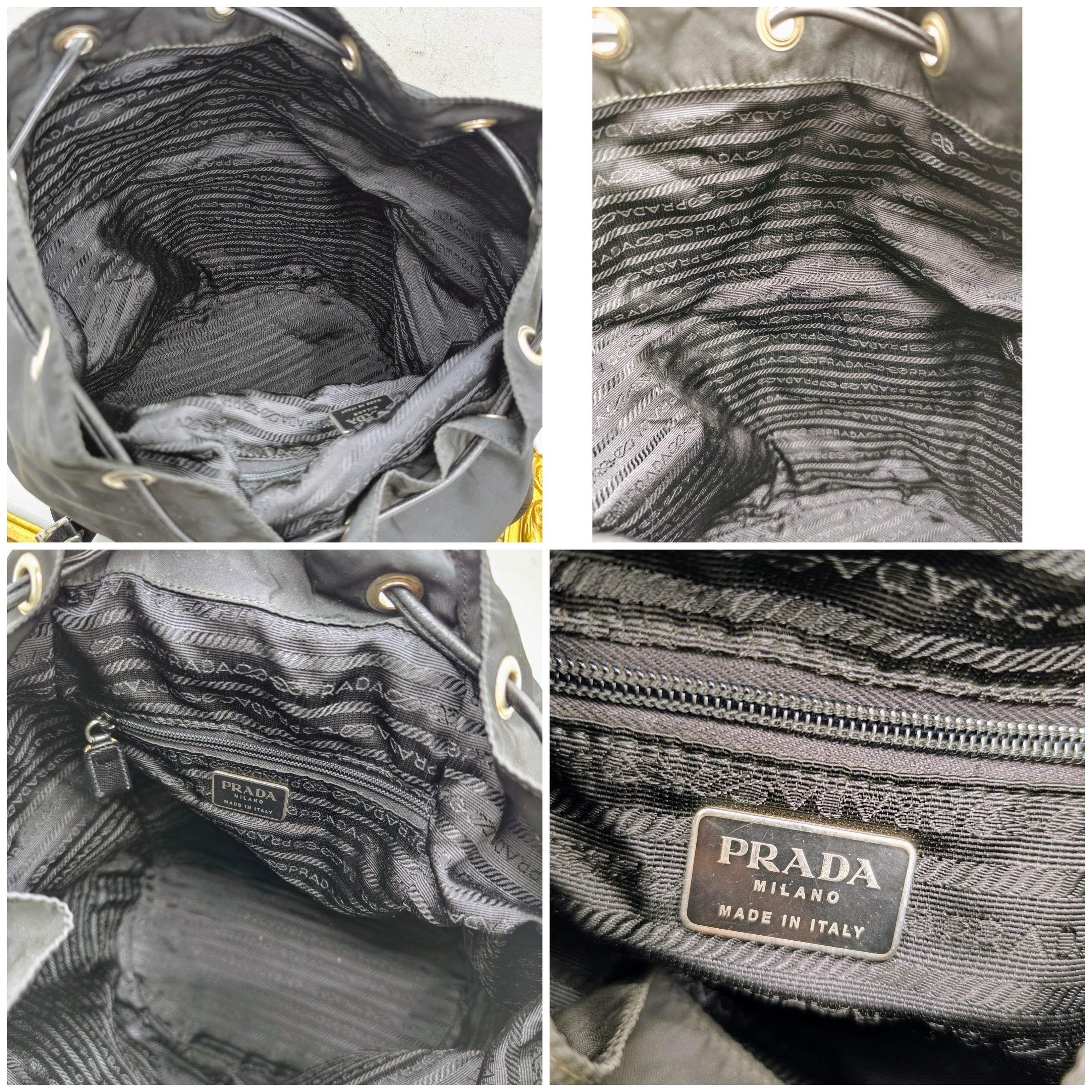 Prada – Zaino Grande in Nylon e Pelle Saffiano Nero Semirigido