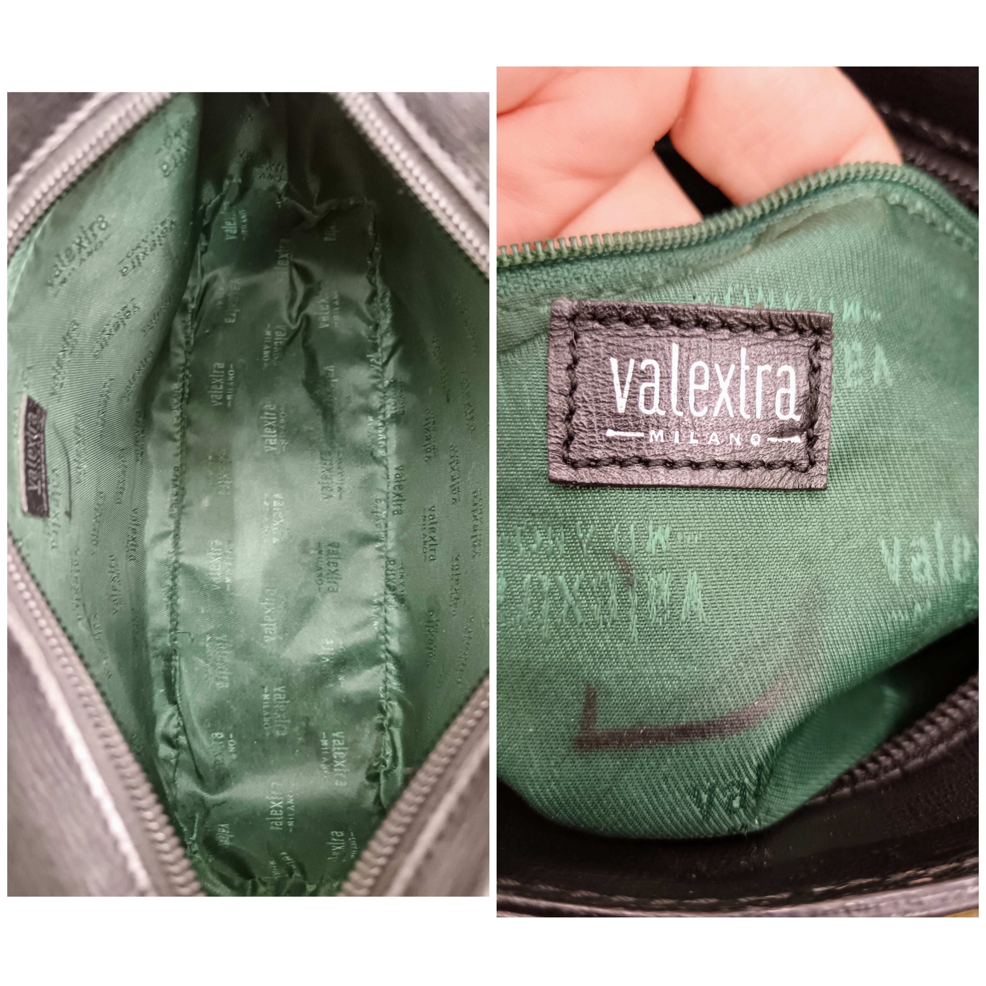 Valextra – Borsa a spalla in pelle Millepunte nera