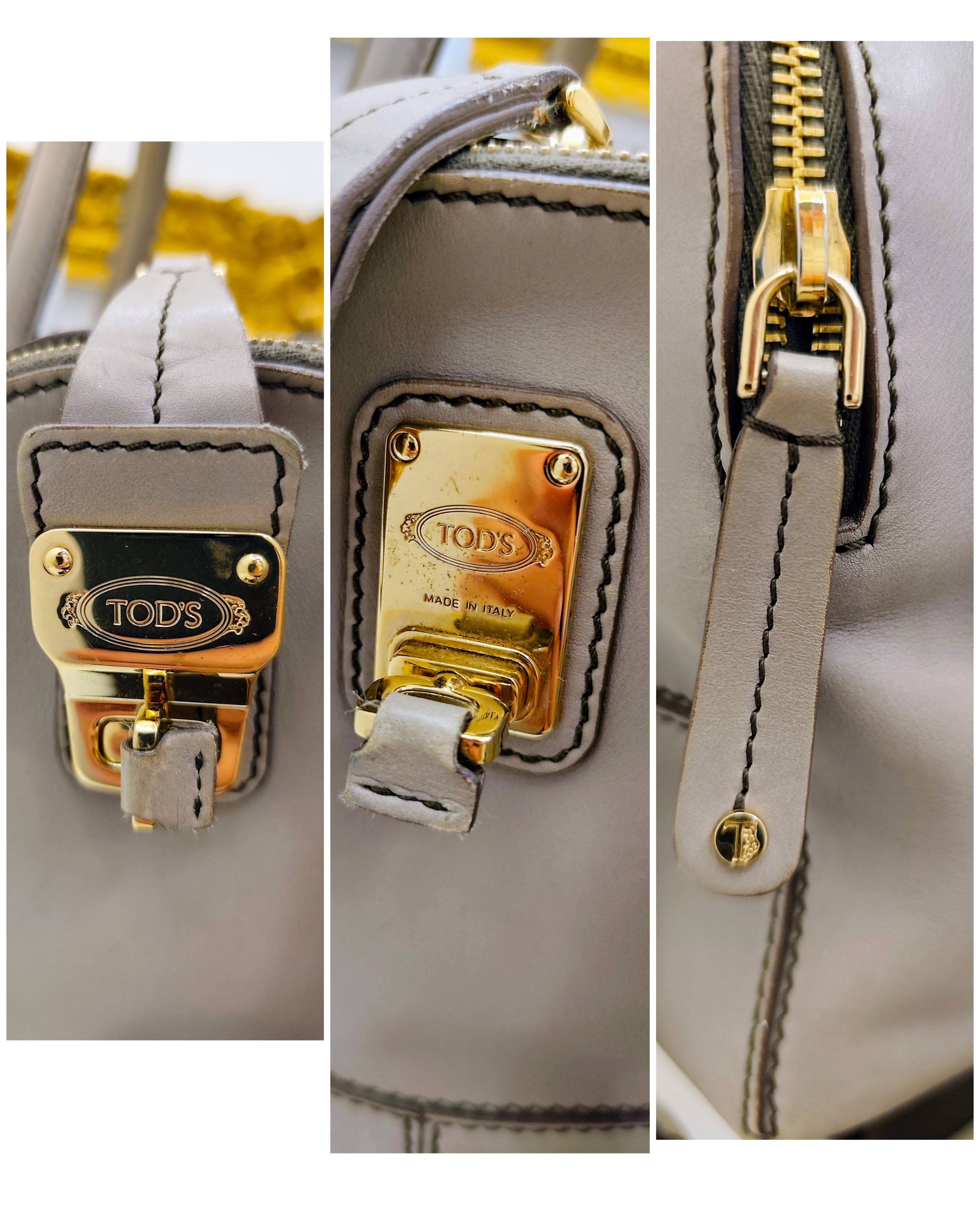 Tod's – Bauletto "D-Styling" pelle grigio perla con tracolla