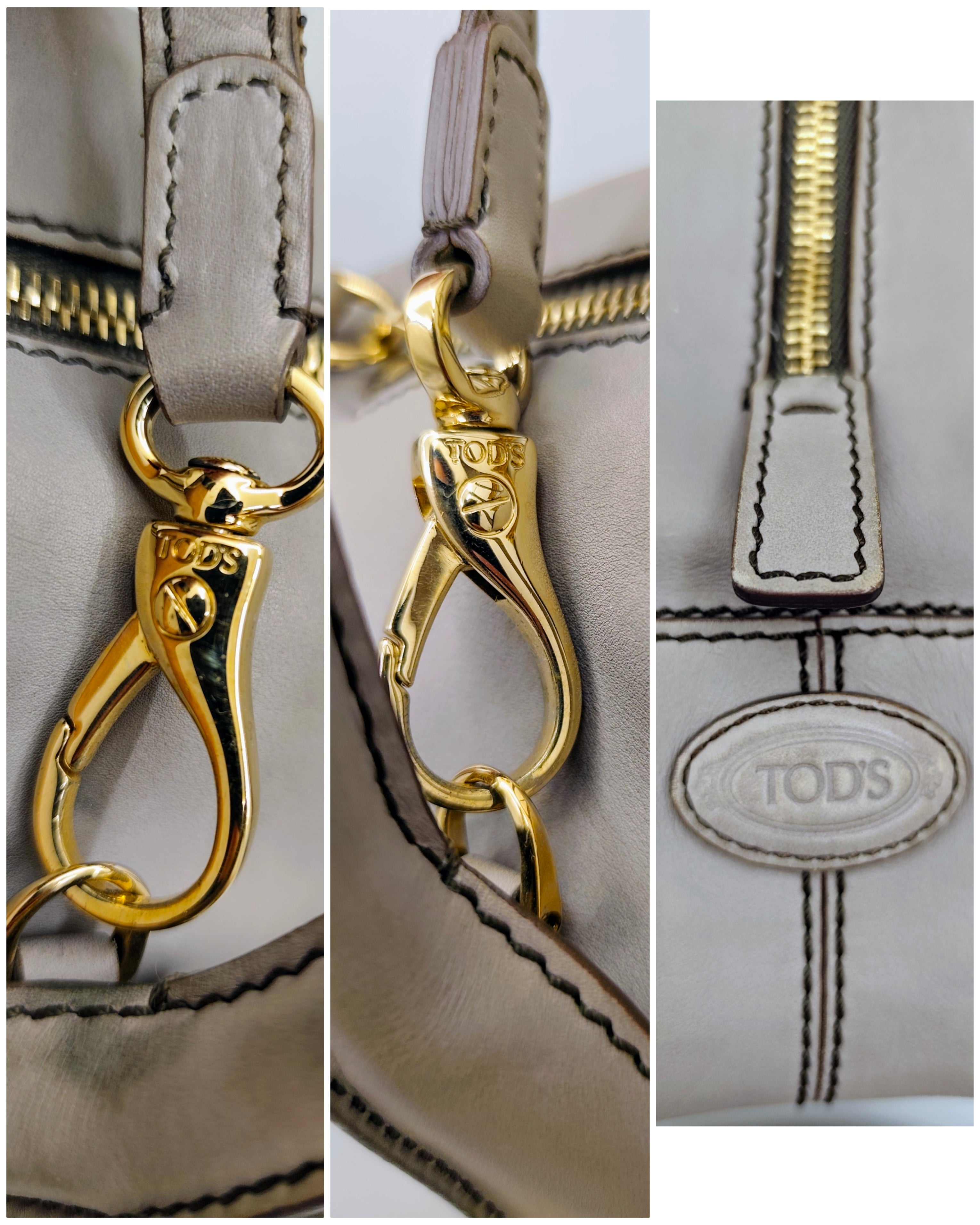 Tod's – Bauletto "D-Styling" pelle grigio perla con tracolla
