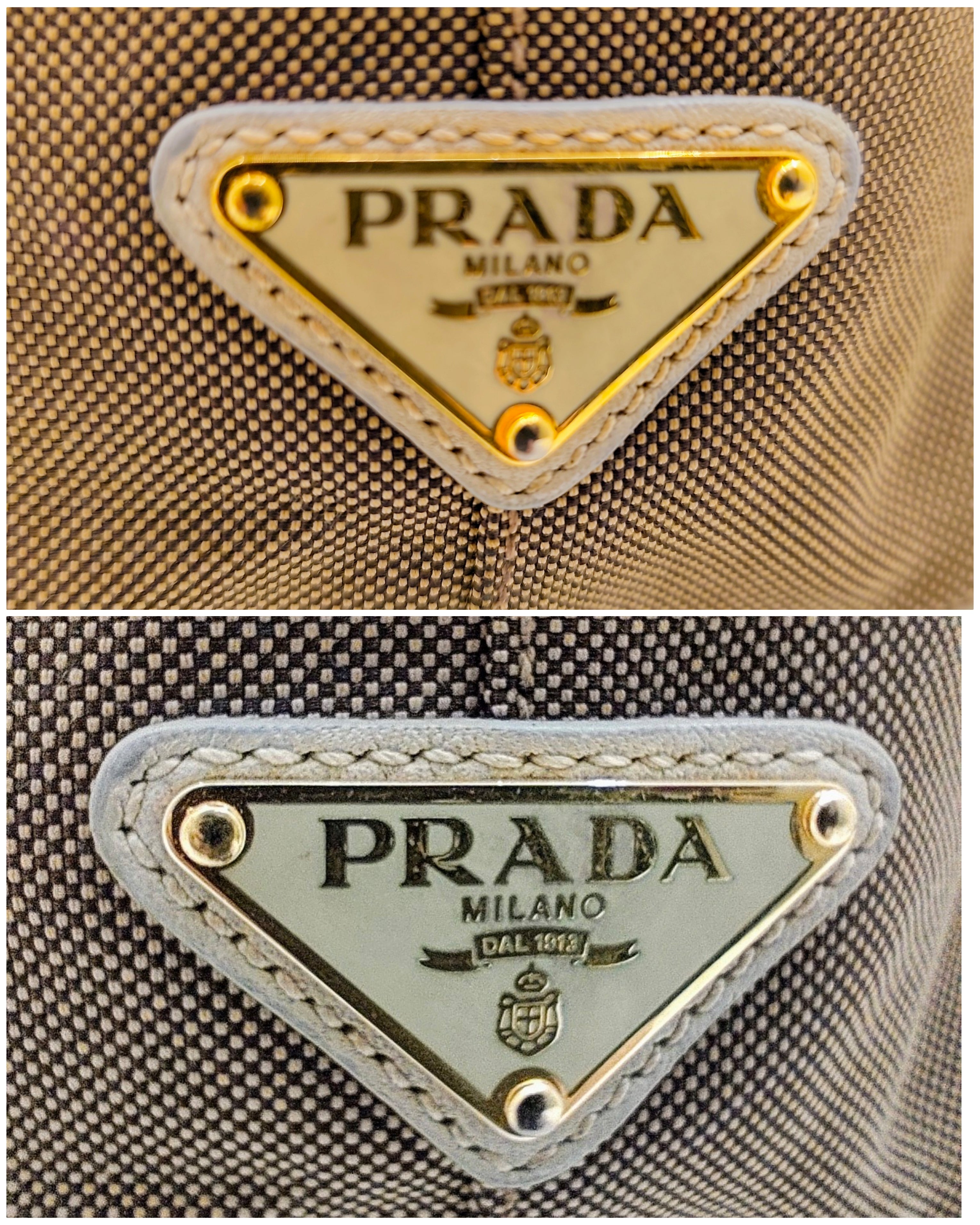 Prada - Tote Bag Shopper Media Canapa Jacquard Beige e Avorio