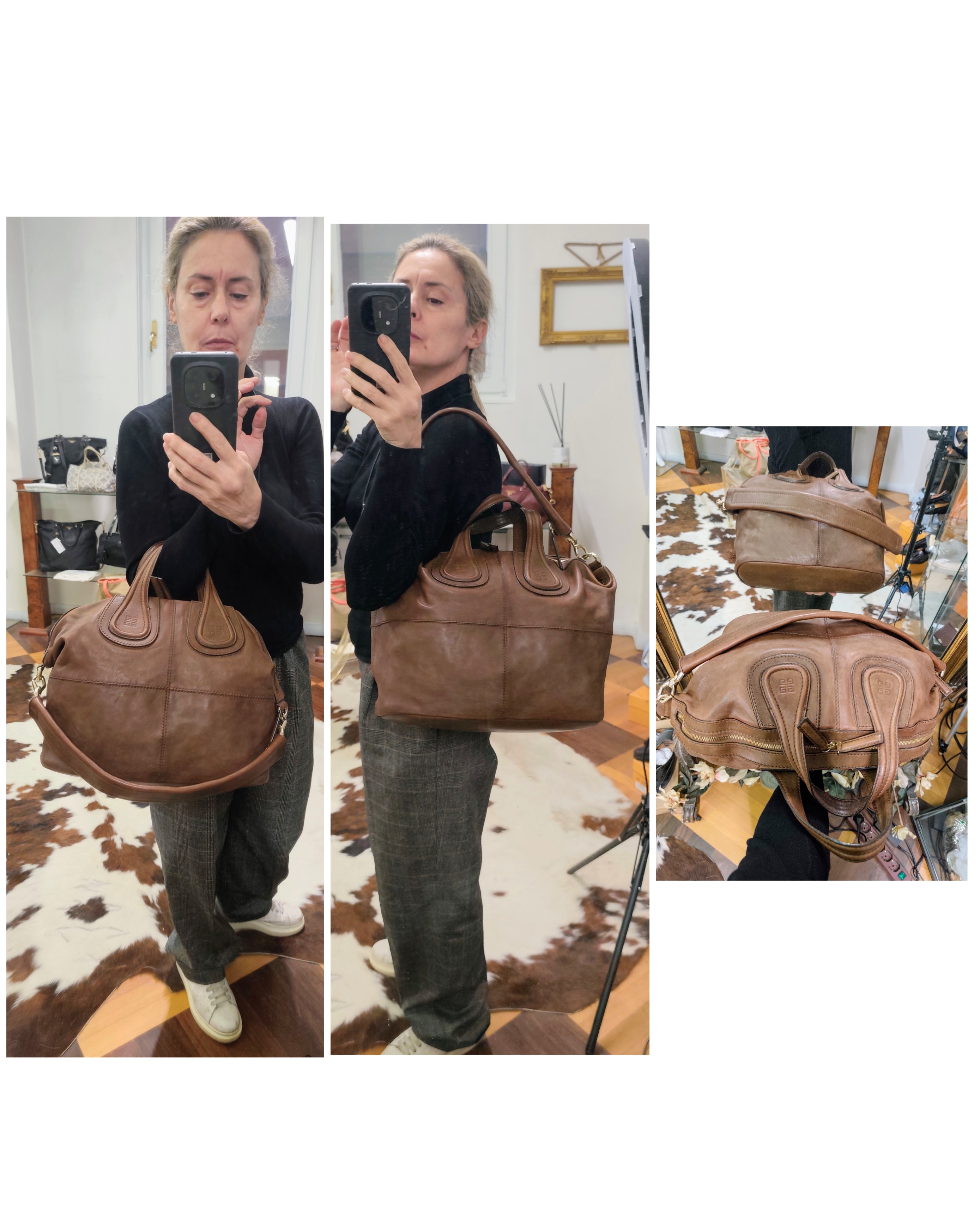 Givenchy – Borsa Shopper “Nightingale” in Pelle Nocciola