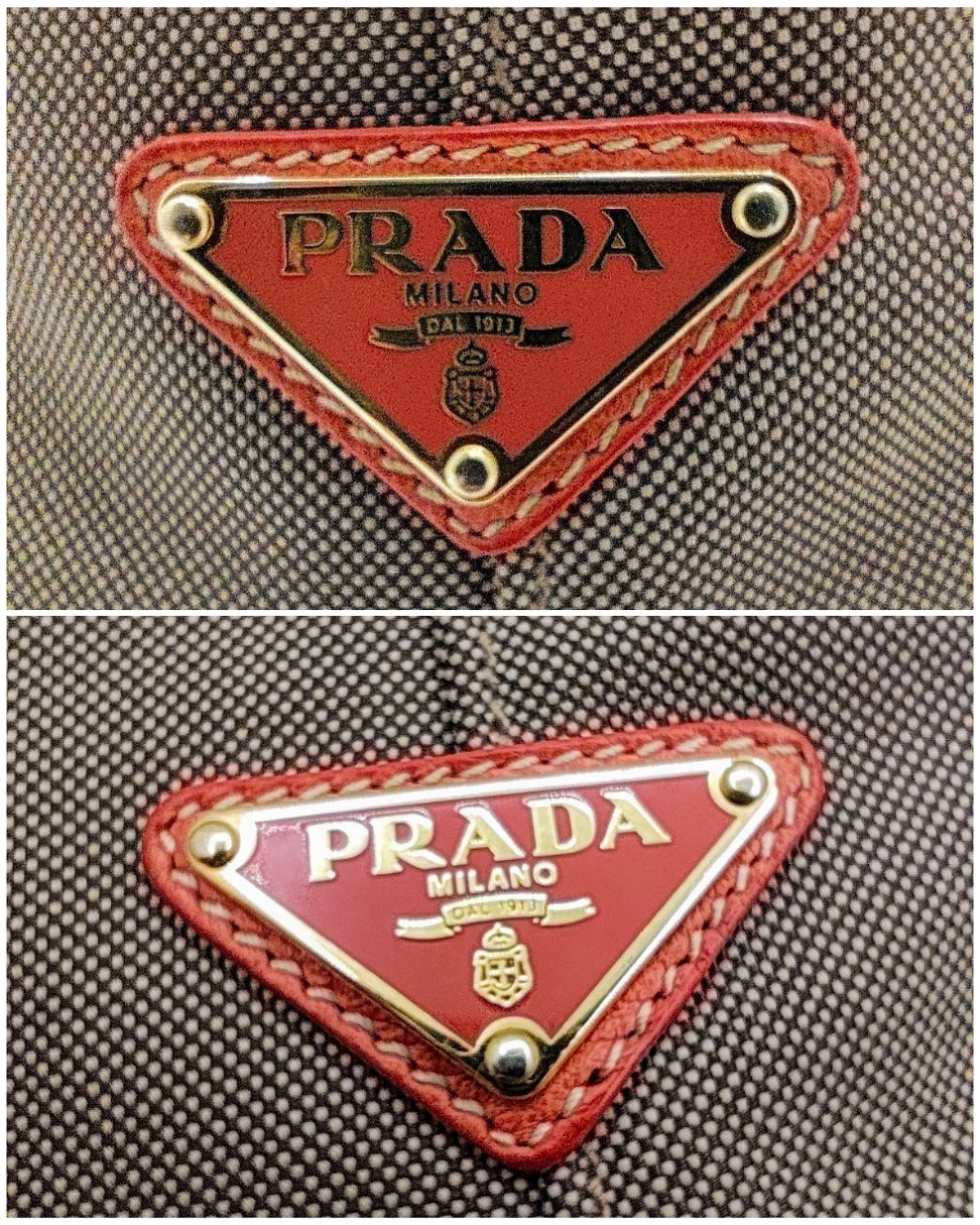 Prada – Shopper Tote Bag Media Logo Jacquard Beige e Corallo