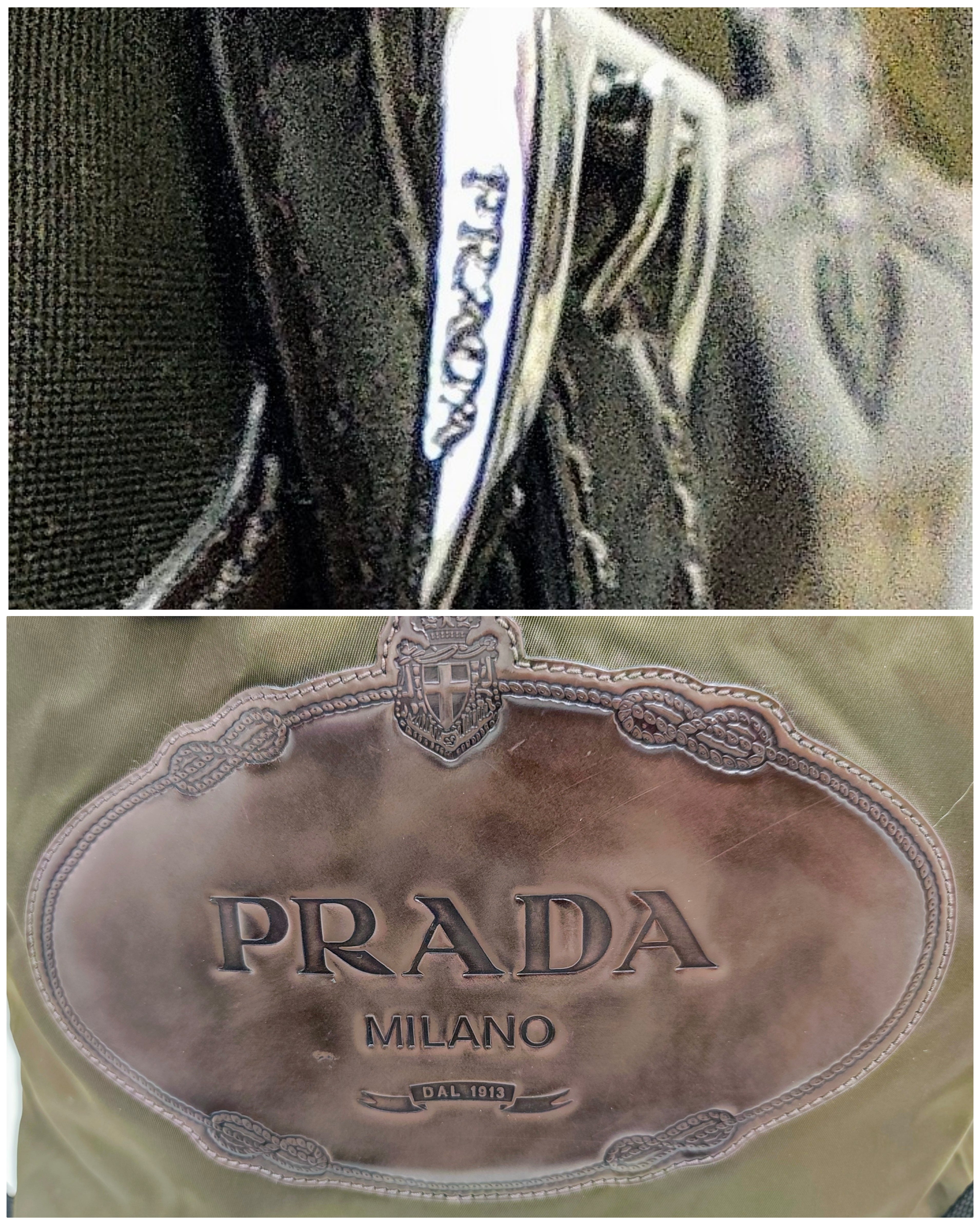 Prada – Tote Bag Shopper Mini Logo Jacquard Nylon e Pelle a Spalla o Tracolla