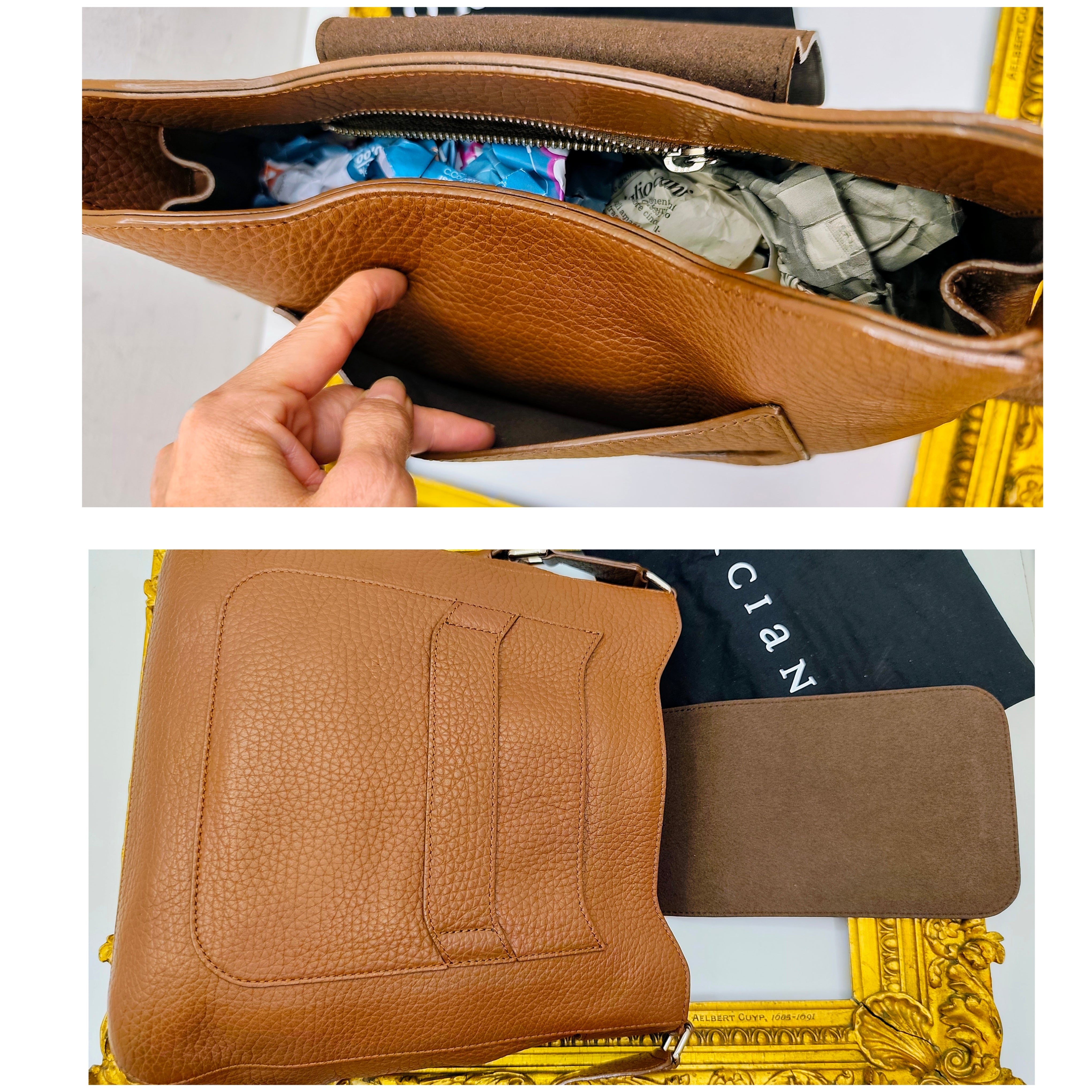 Orciani – Dama Soft Grande Pelle Martellata Marrone Carruba Pari al Nuovo