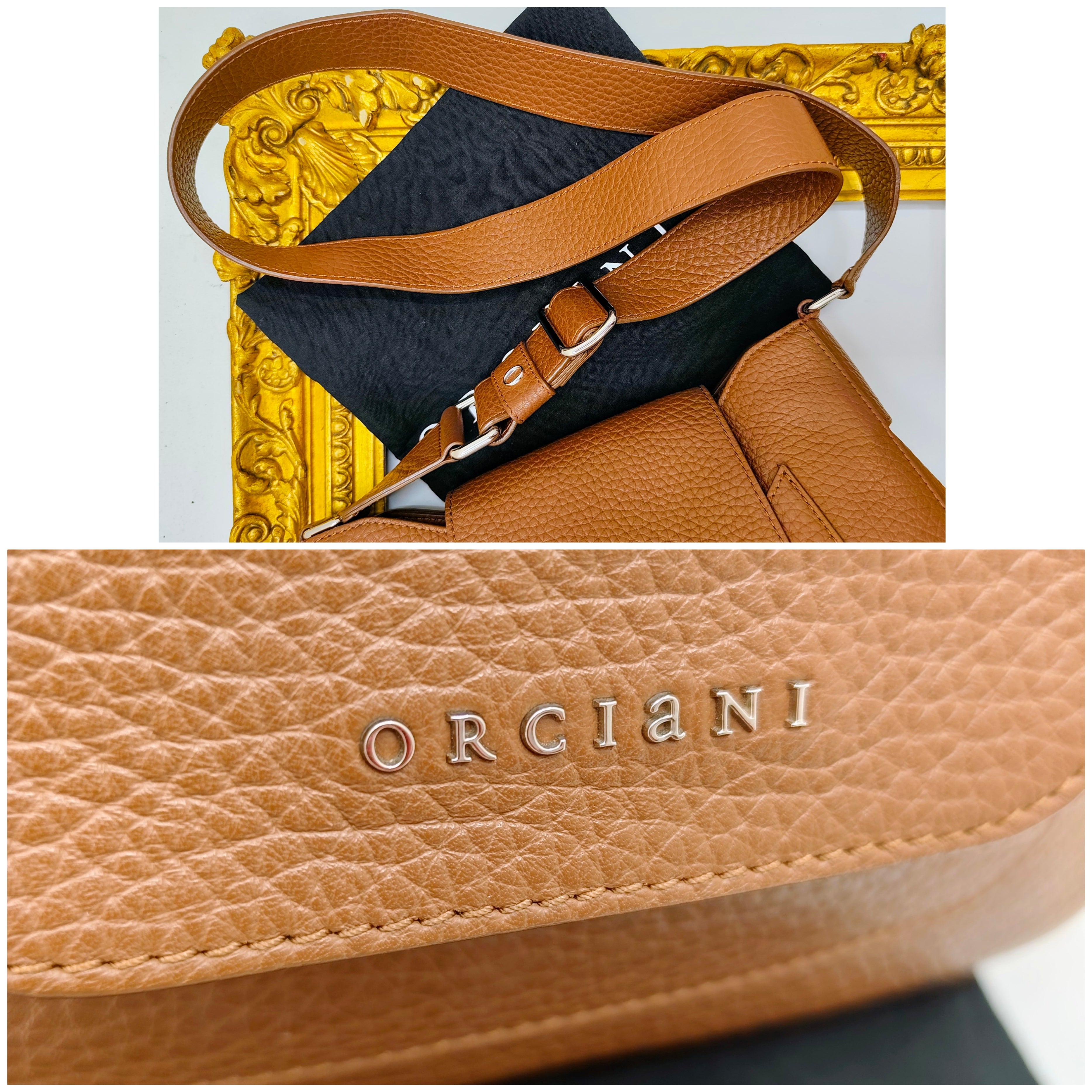 Orciani – Dama Soft Grande Pelle Martellata Marrone Carruba Pari al Nuovo