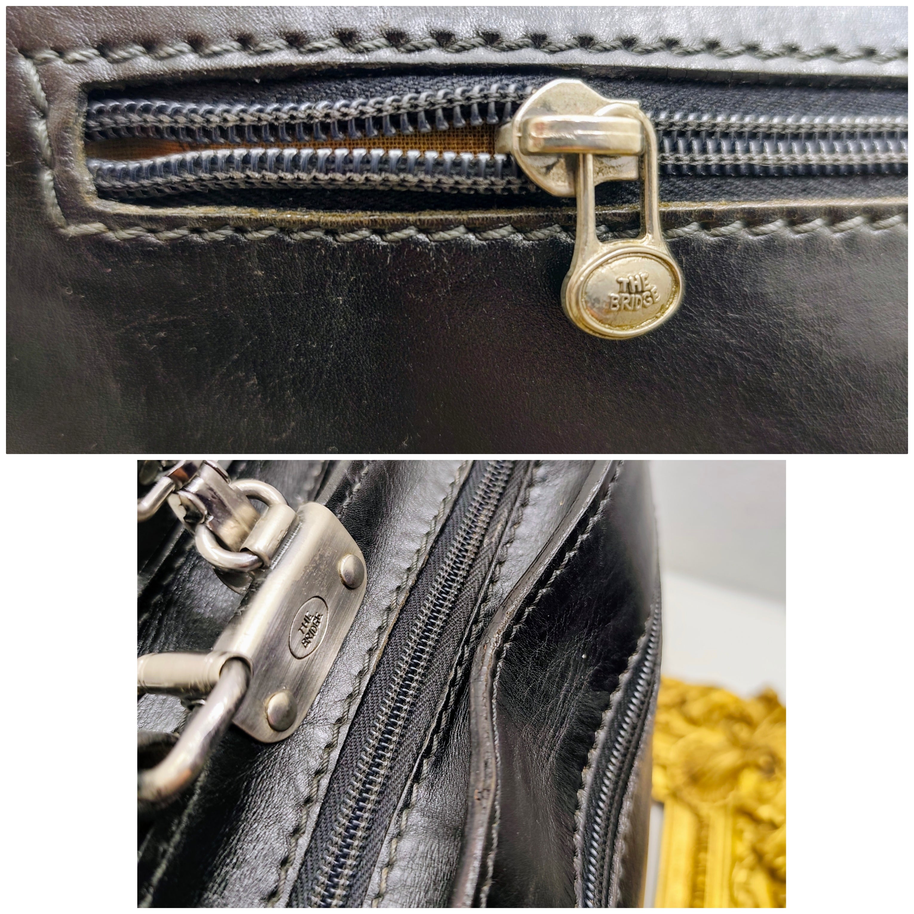 The Bridge – Cartella Porta Ombrello Pelle Nera Linea Story Vintage