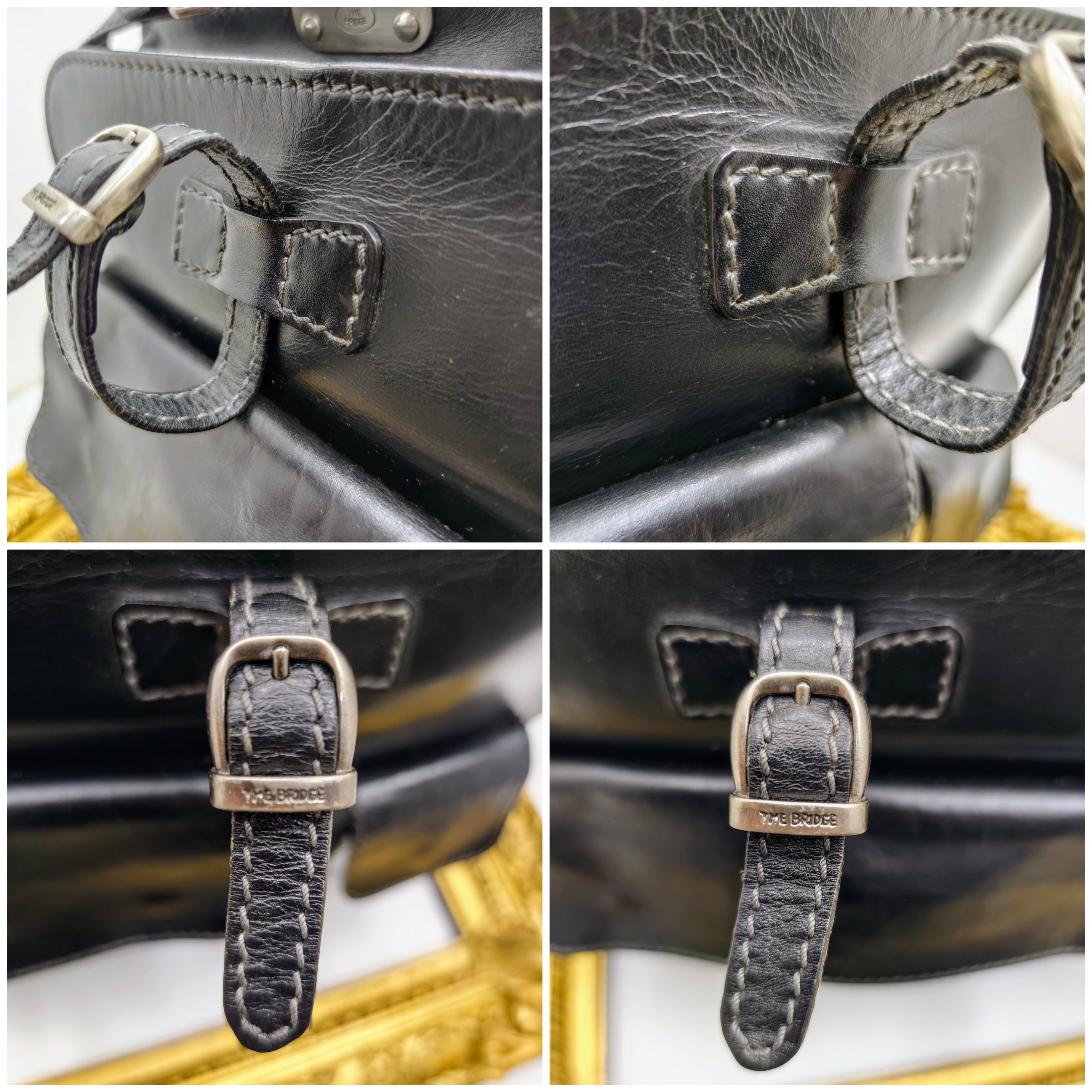 The Bridge – Cartella Porta Ombrello Pelle Nera Linea Story Vintage