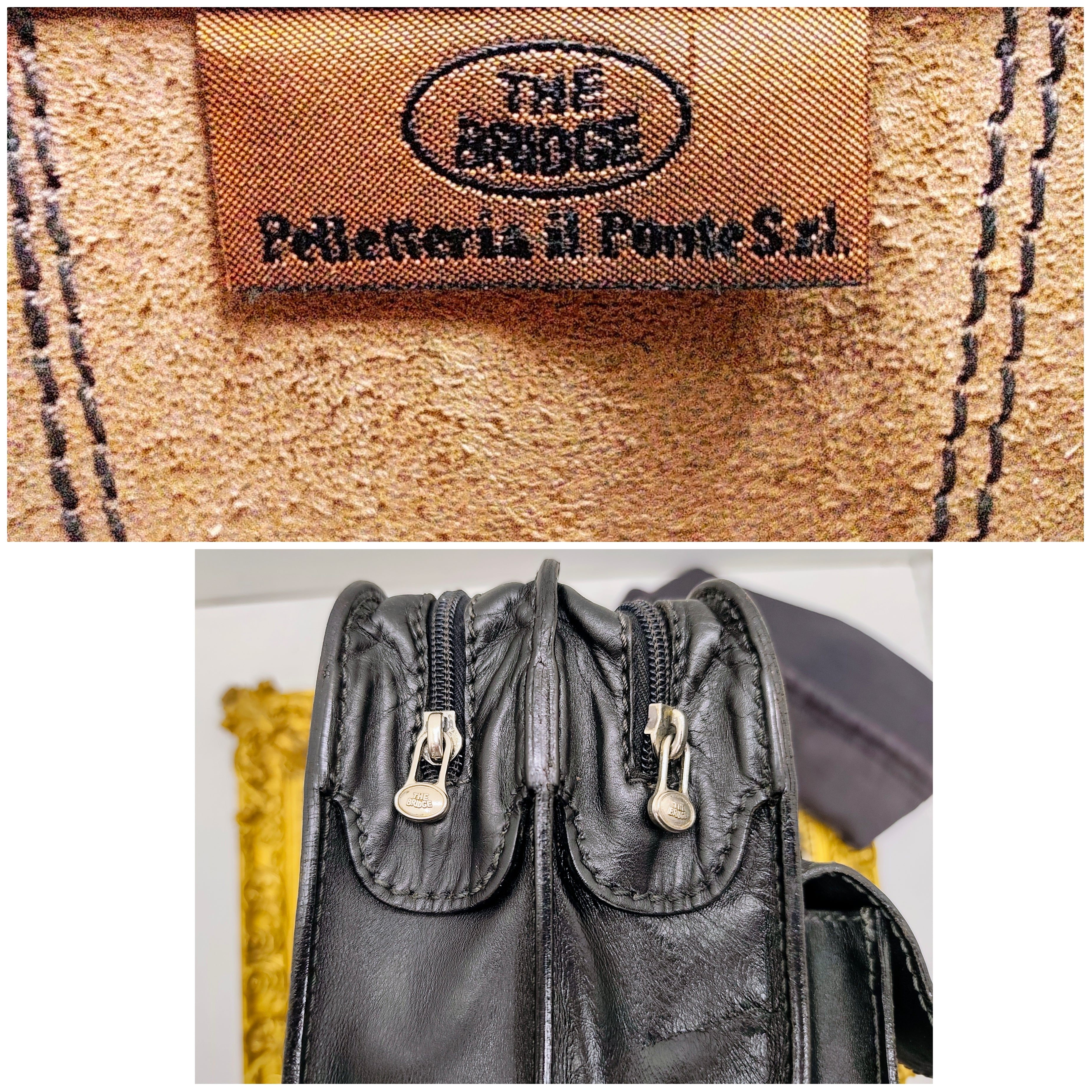 The Bridge – Cartella Porta Ombrello Pelle Nera Linea Story Vintage