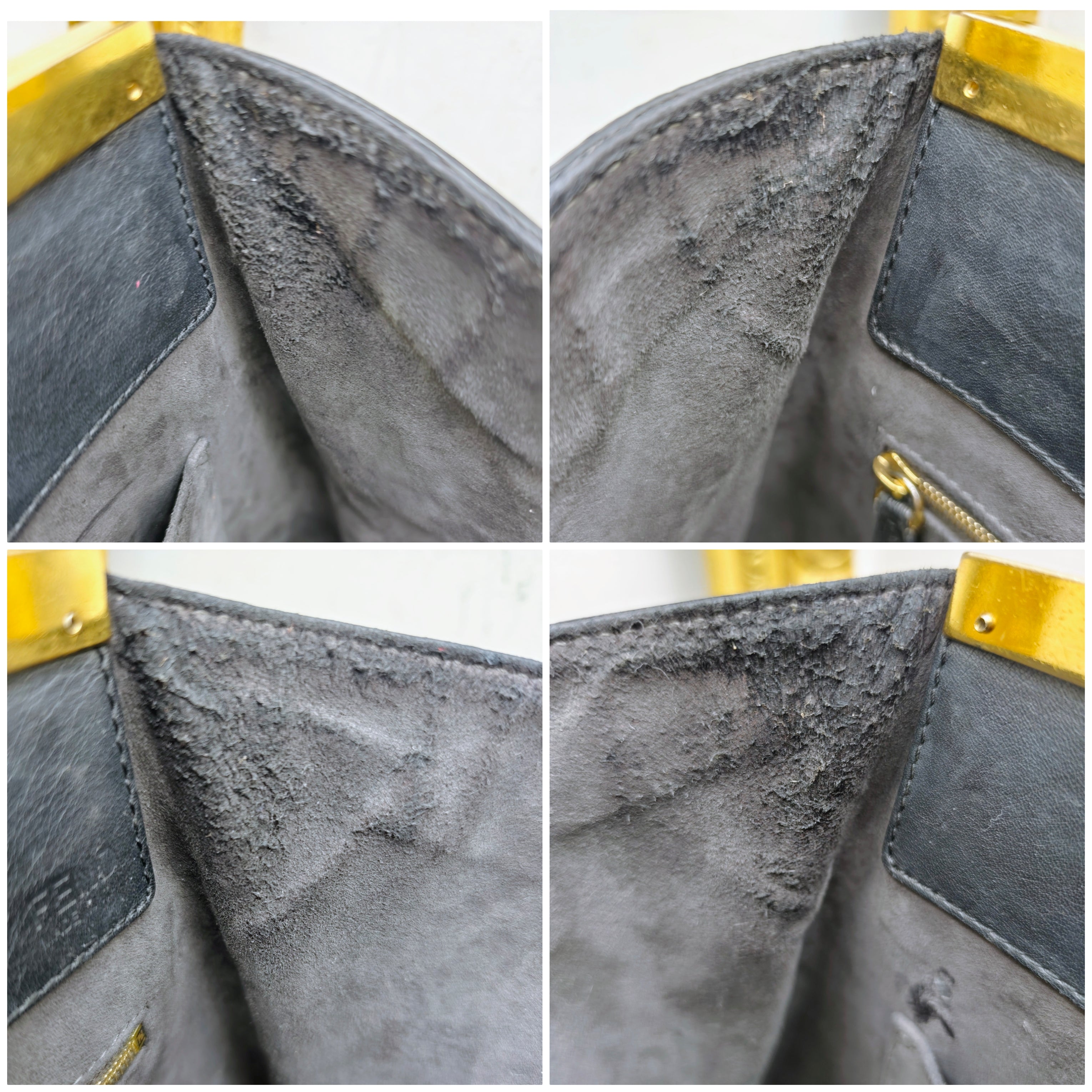 Fendi – 3 Jours Grande Tote Bag in Pelle di Vitello Blu Scuro e Nero
