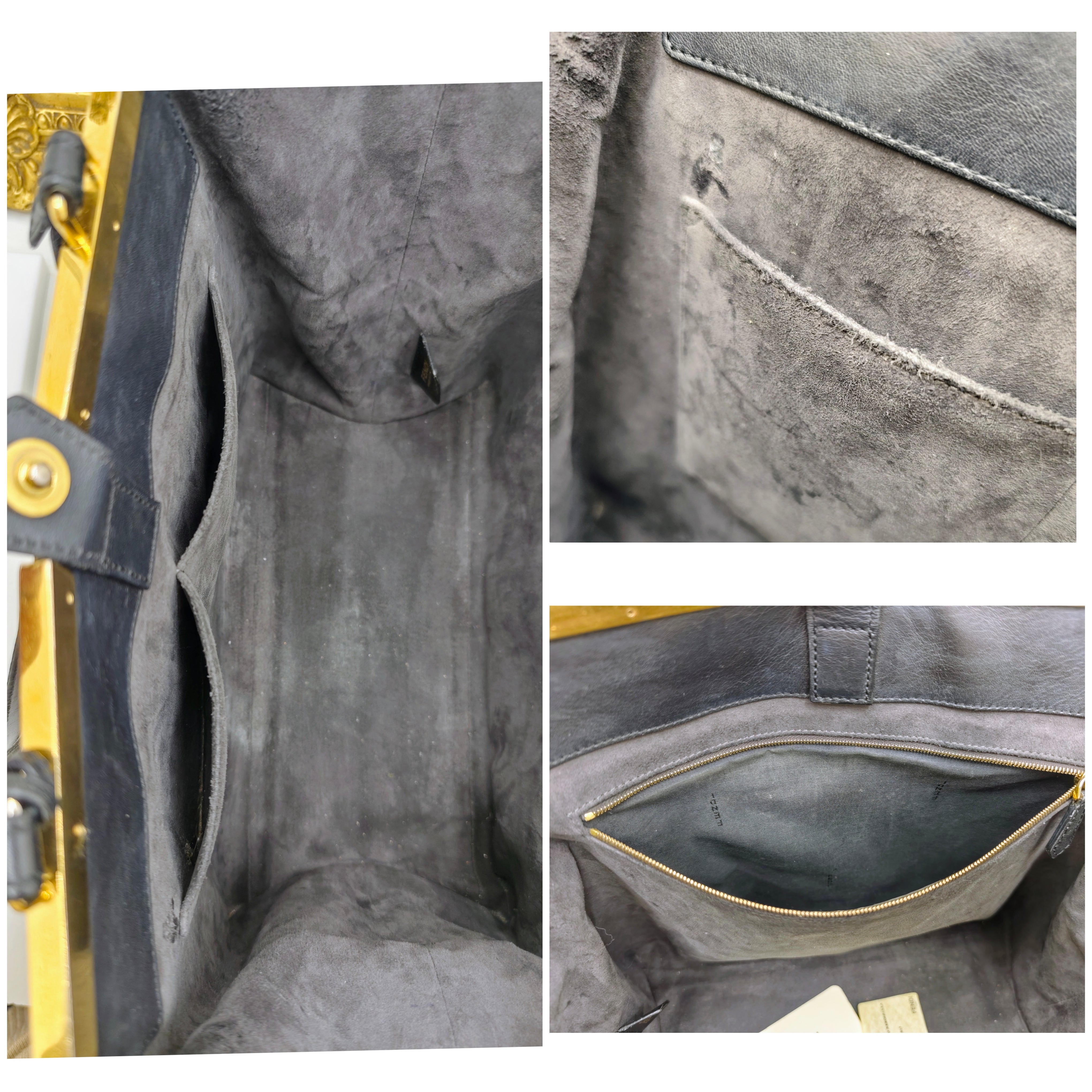 Fendi – 3 Jours Grande Tote Bag in Pelle di Vitello Blu Scuro e Nero