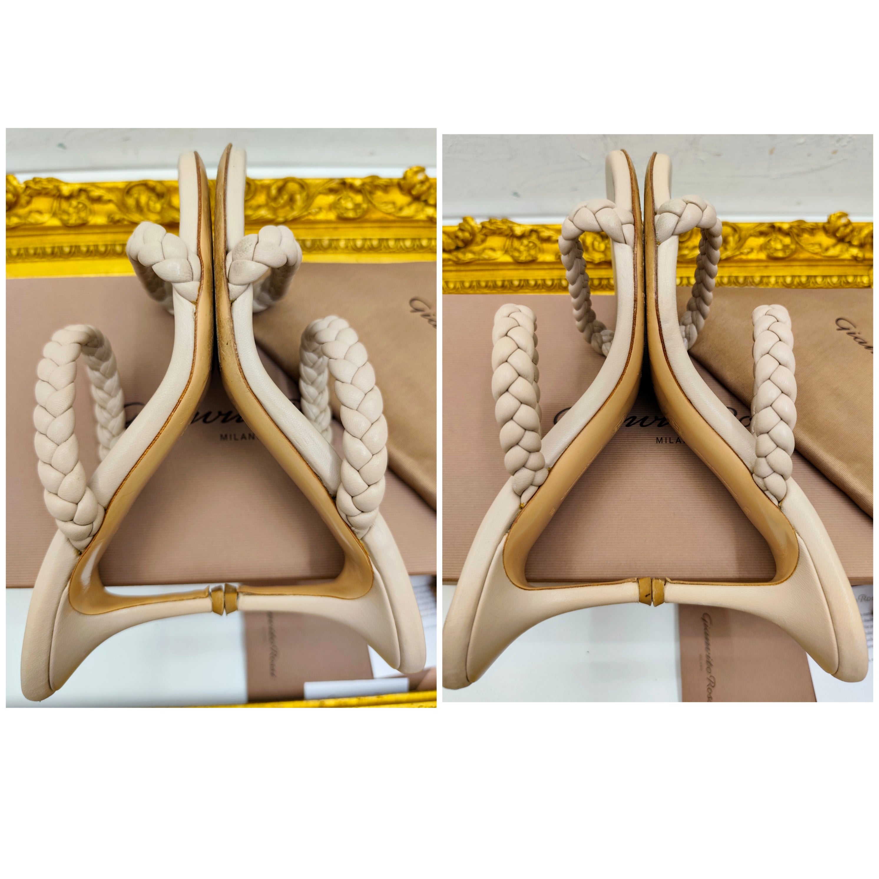 Gianvito Rossi – Sandali Marley 70 Pelle Nude Pari al Nuovo Full Set
