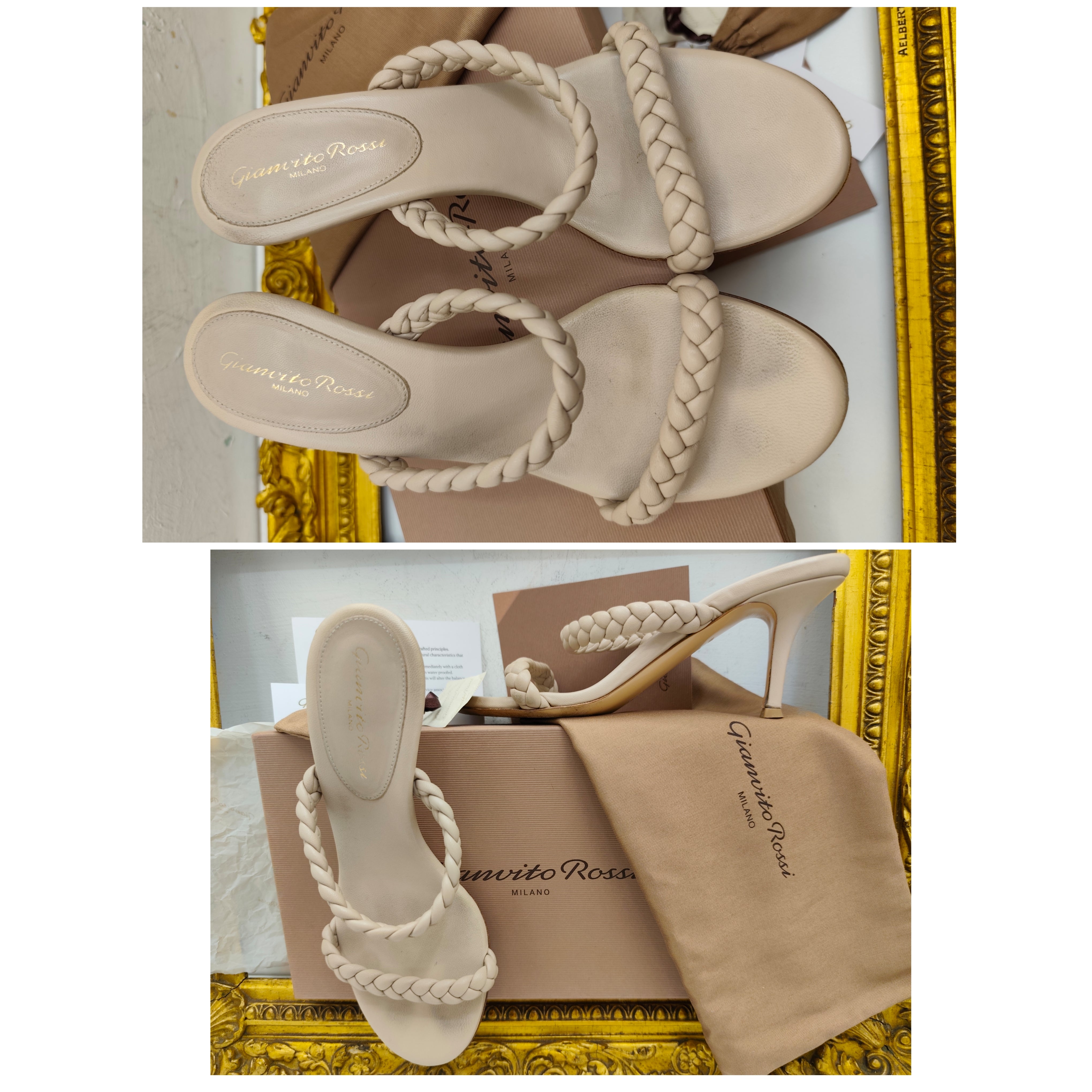 Gianvito Rossi – Sandali Marley 70 Pelle Nude Pari al Nuovo Full Set