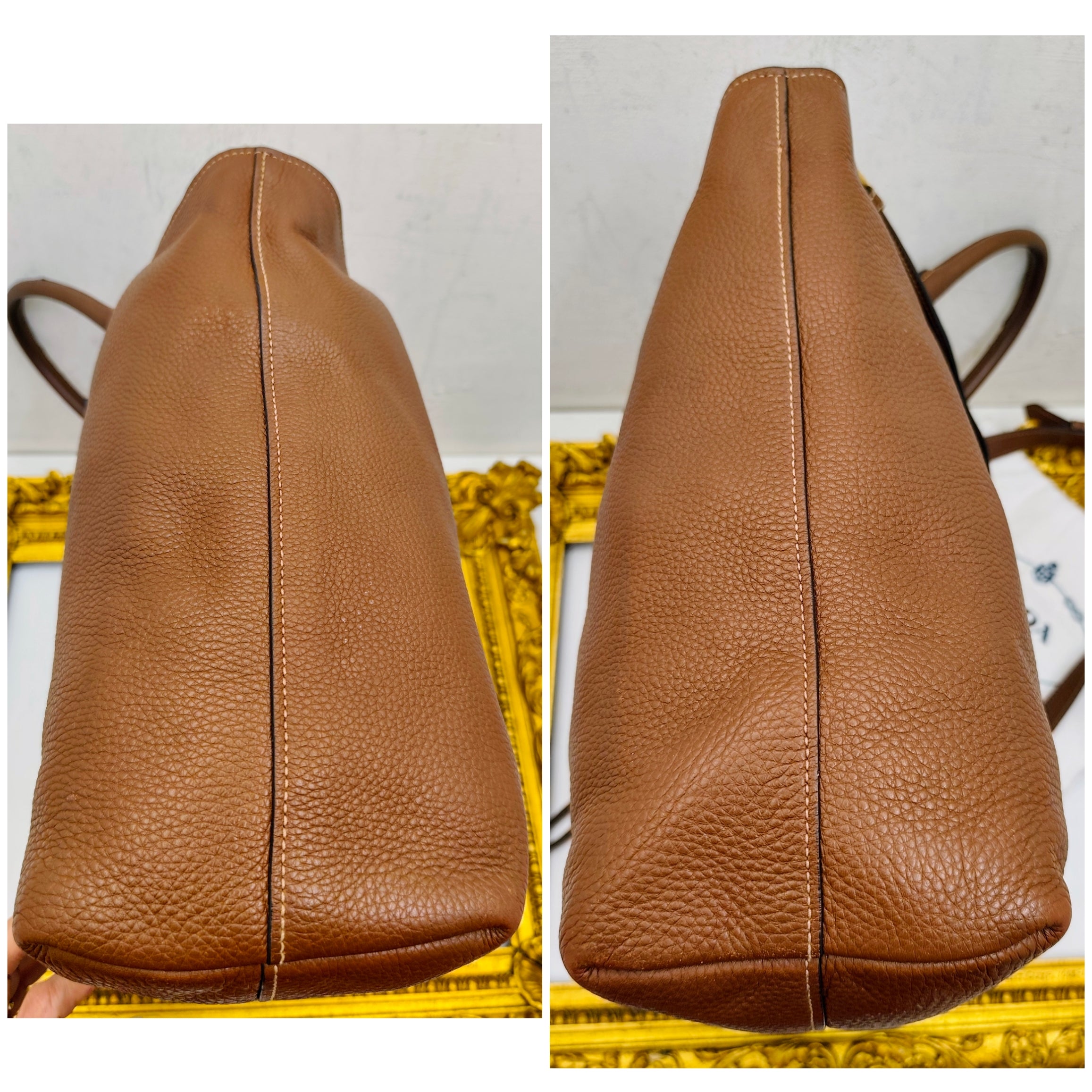 Prada – Shopper Pelle Martellata Color Caramello