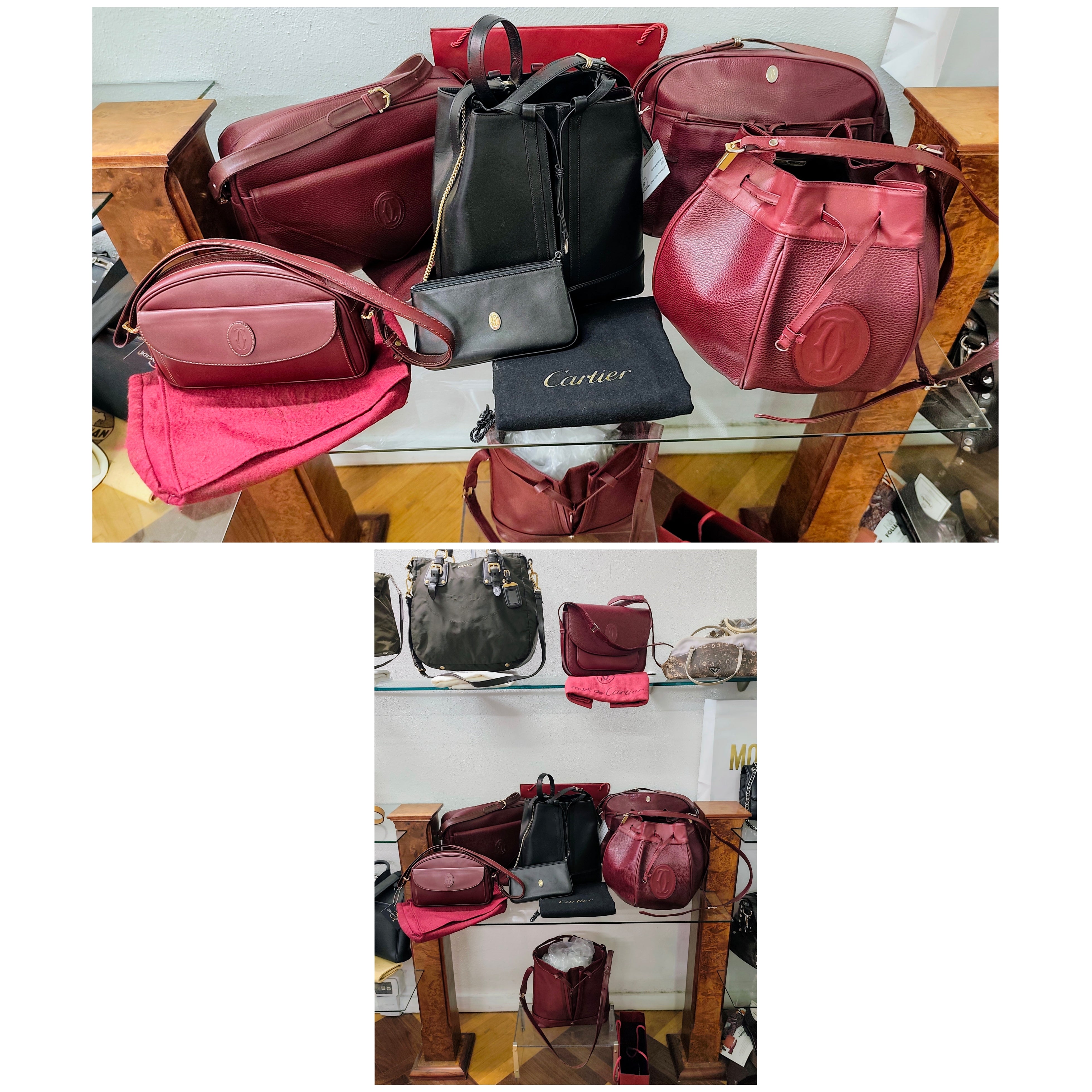 Cartier – Secchiello Bombato Pelle Bordeaux Vintage